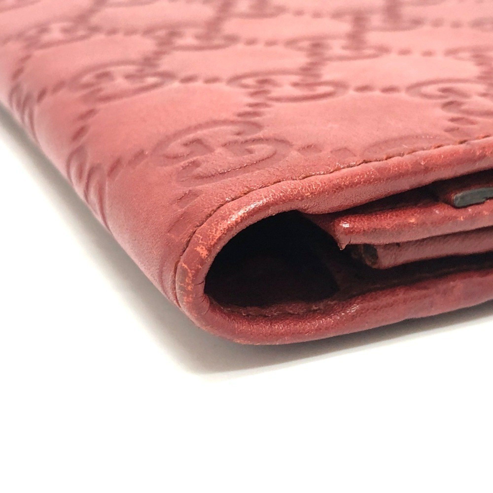 Gucci GUCCI 212109 GG Shima Line Wallet Flap Long Leather Women's Red Size ONE SIZE - 16 Thumbnail