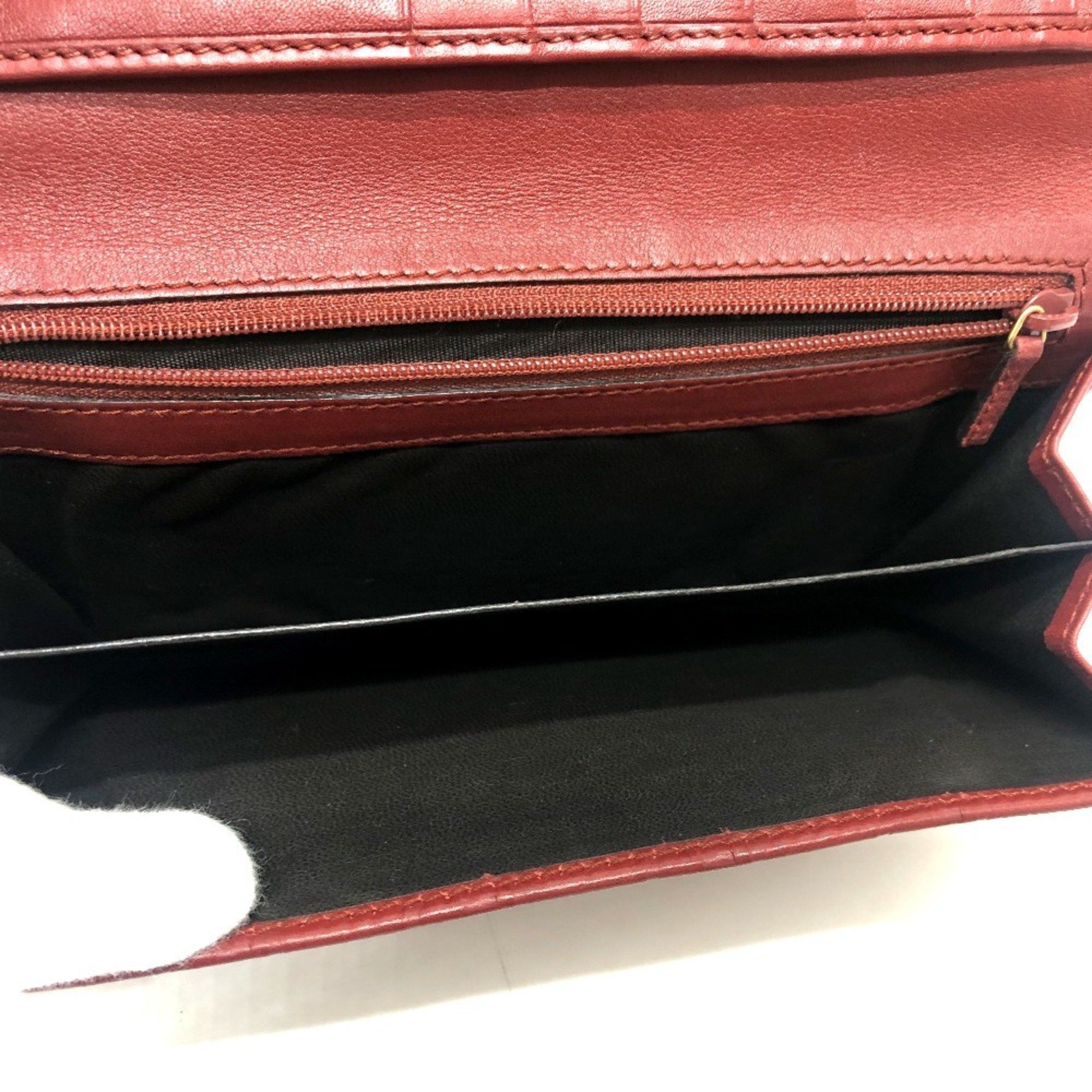 Gucci GUCCI 212109 GG Shima Line Wallet Flap Long Leather Women's Red Size ONE SIZE - 7 Thumbnail