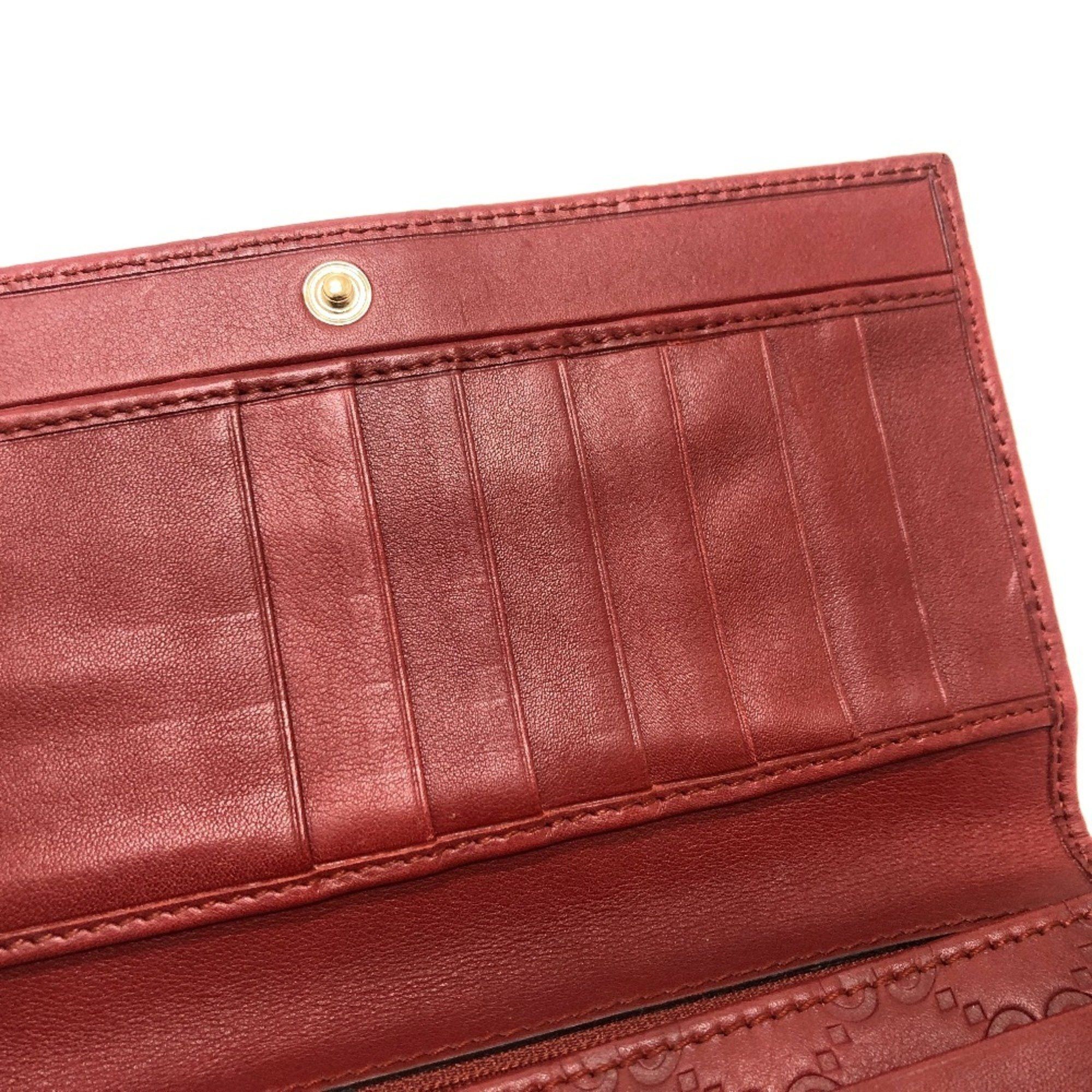 Gucci GUCCI 212109 GG Shima Line Wallet Flap Long Leather Women's Red Size ONE SIZE - 10 Thumbnail