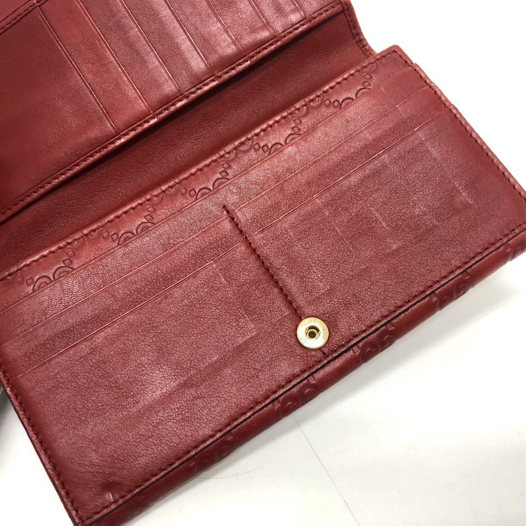 Gucci GUCCI 212109 GG Shima Line Wallet Flap Long Leather Women's Red Size ONE SIZE - 9 Thumbnail