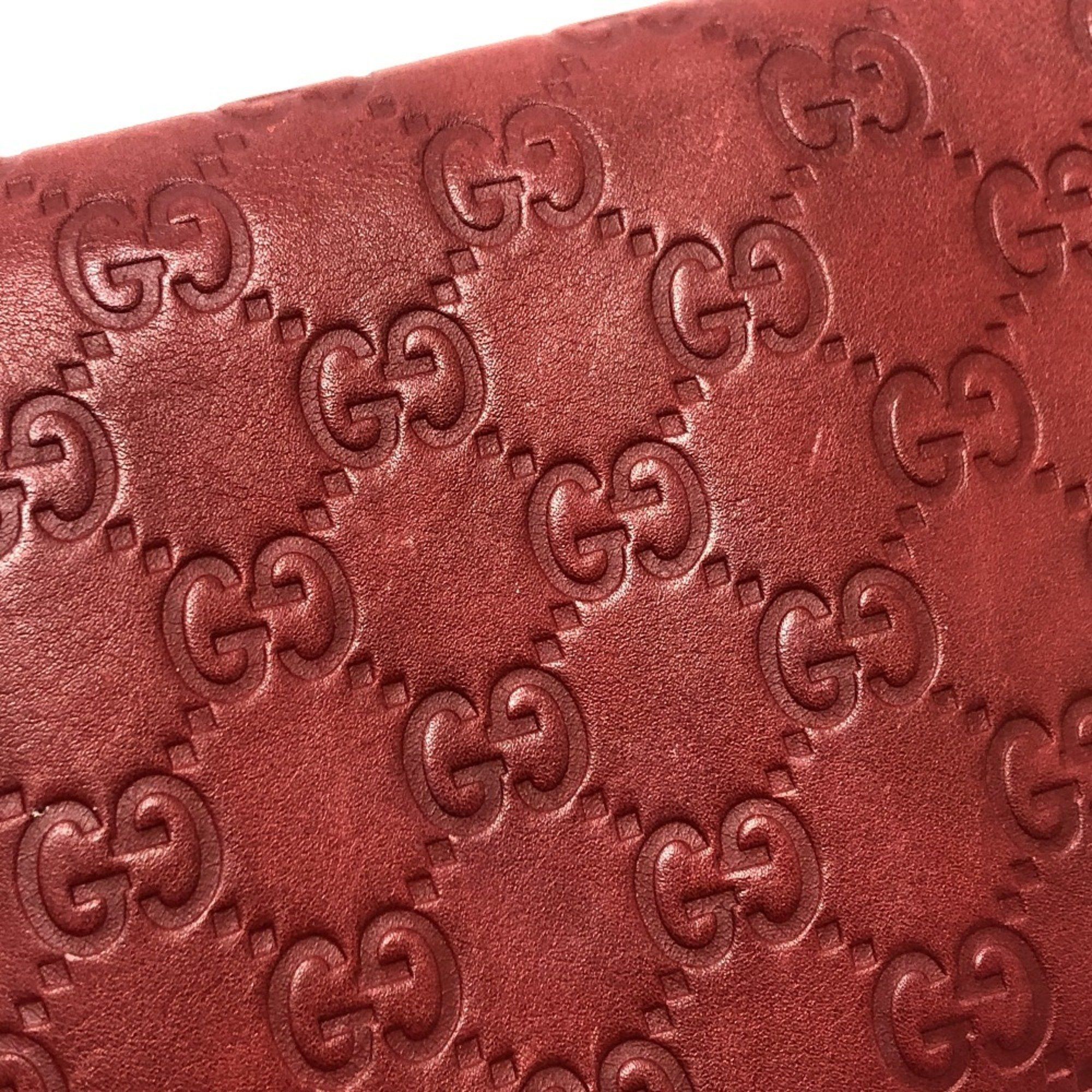 Gucci GUCCI 212109 GG Shima Line Wallet Flap Long Leather Women's Red Size ONE SIZE - 13 Thumbnail