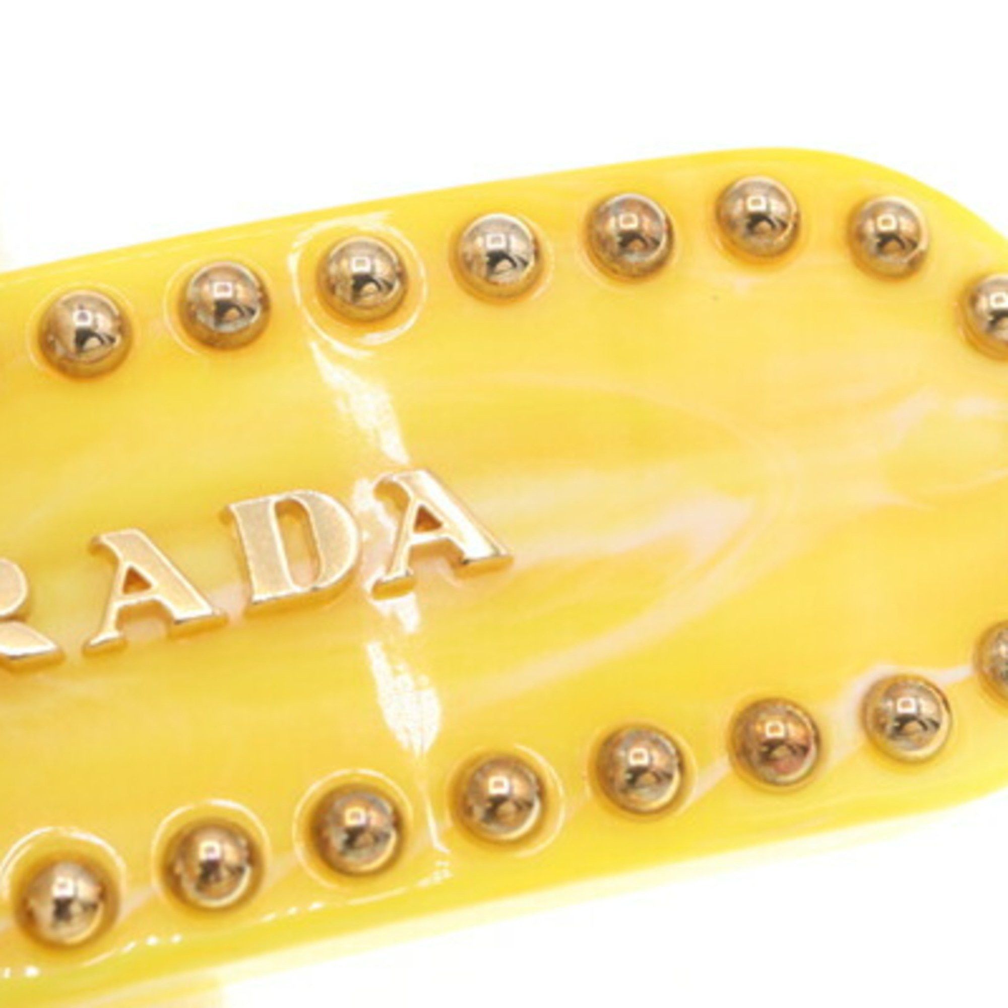 Prada Prada Barrette 1IF042 Yellow Plastic Metal Hair Clip Studs Women's PRADA Size ONE SIZE - 4 Thumbnail
