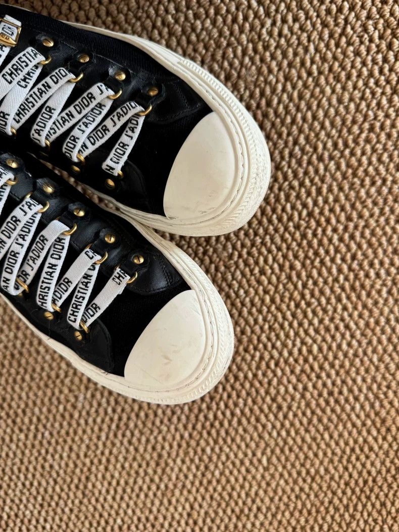 Dior Christian Dior Black Canvas Strap Sneakers Size US 7 / IT 37 - 4 Thumbnail