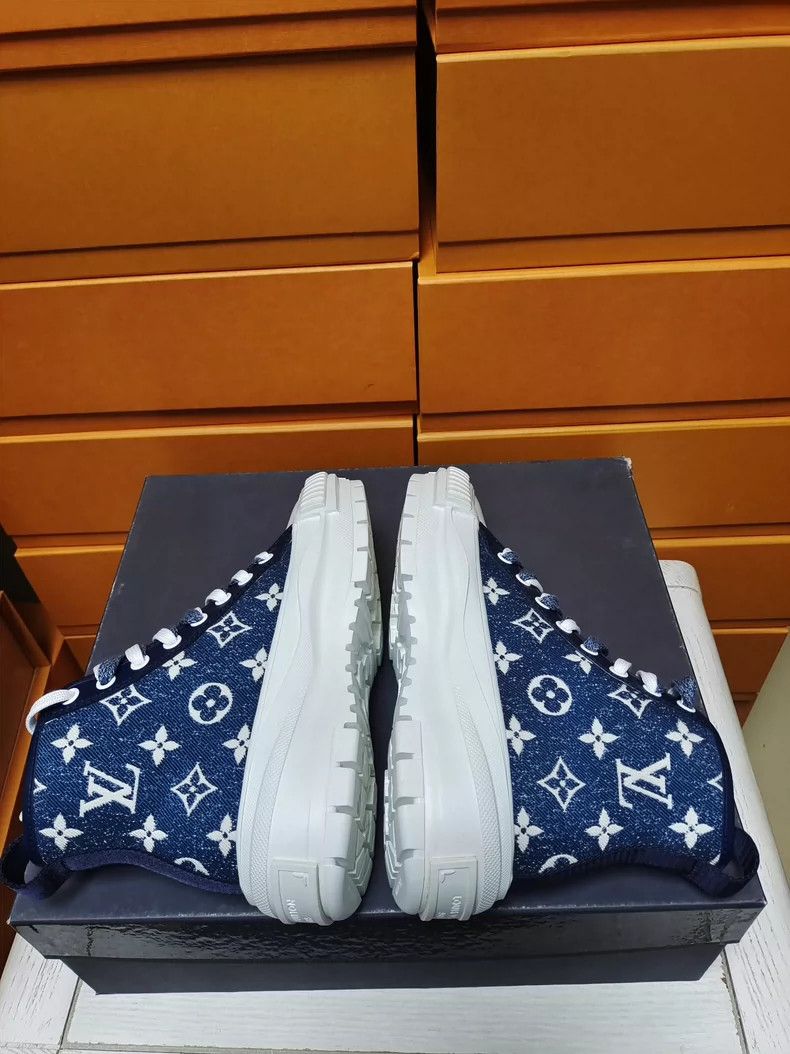 Louis Vuitton Louis Vuitton Denim High-Top Sneakers Size 34 Size US 4 / IT 34 - 6 Thumbnail