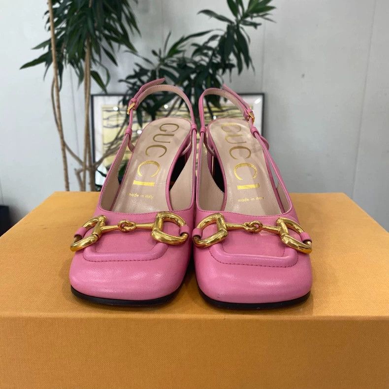 Gucci Gucci Pink High Heels with Slingback Design Size US 6 / IT 36 - 3 Thumbnail