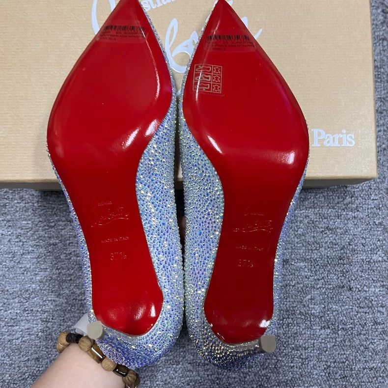 Christian Louboutin Christian Louboutin Red-Soled Sparkly High Heels Size US 7 / IT 37 - 5 Thumbnail