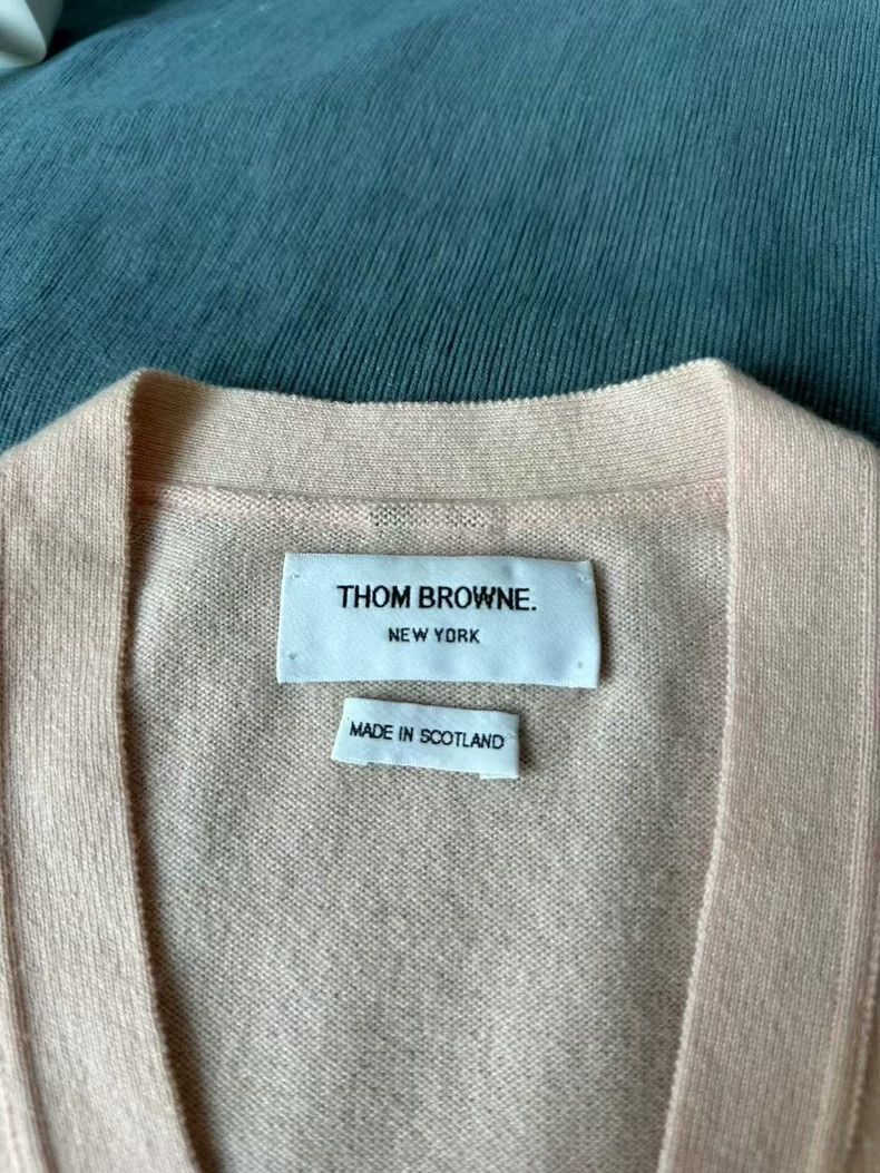 Thom Browne Thome Browne Light Pink Cashmere Cardigan Size M / US 6-8 / IT 42-44 - 3 Thumbnail