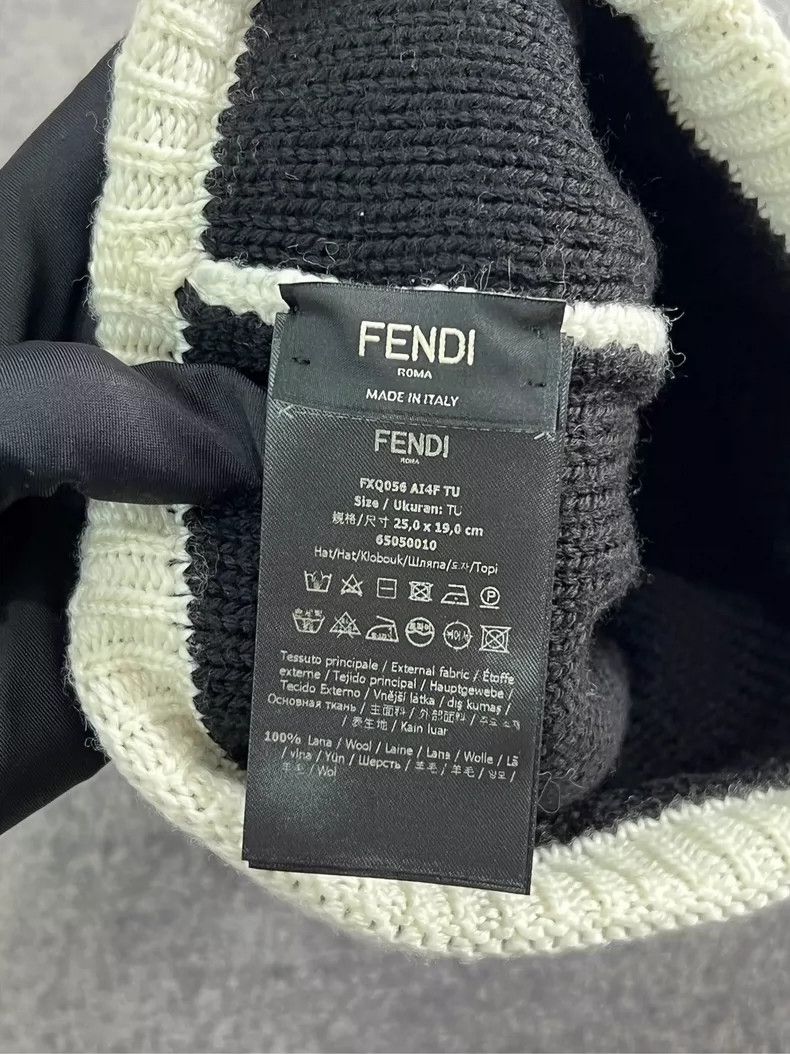Fendi Fendi White Beanie Hat Size ONE SIZE - 5 Thumbnail