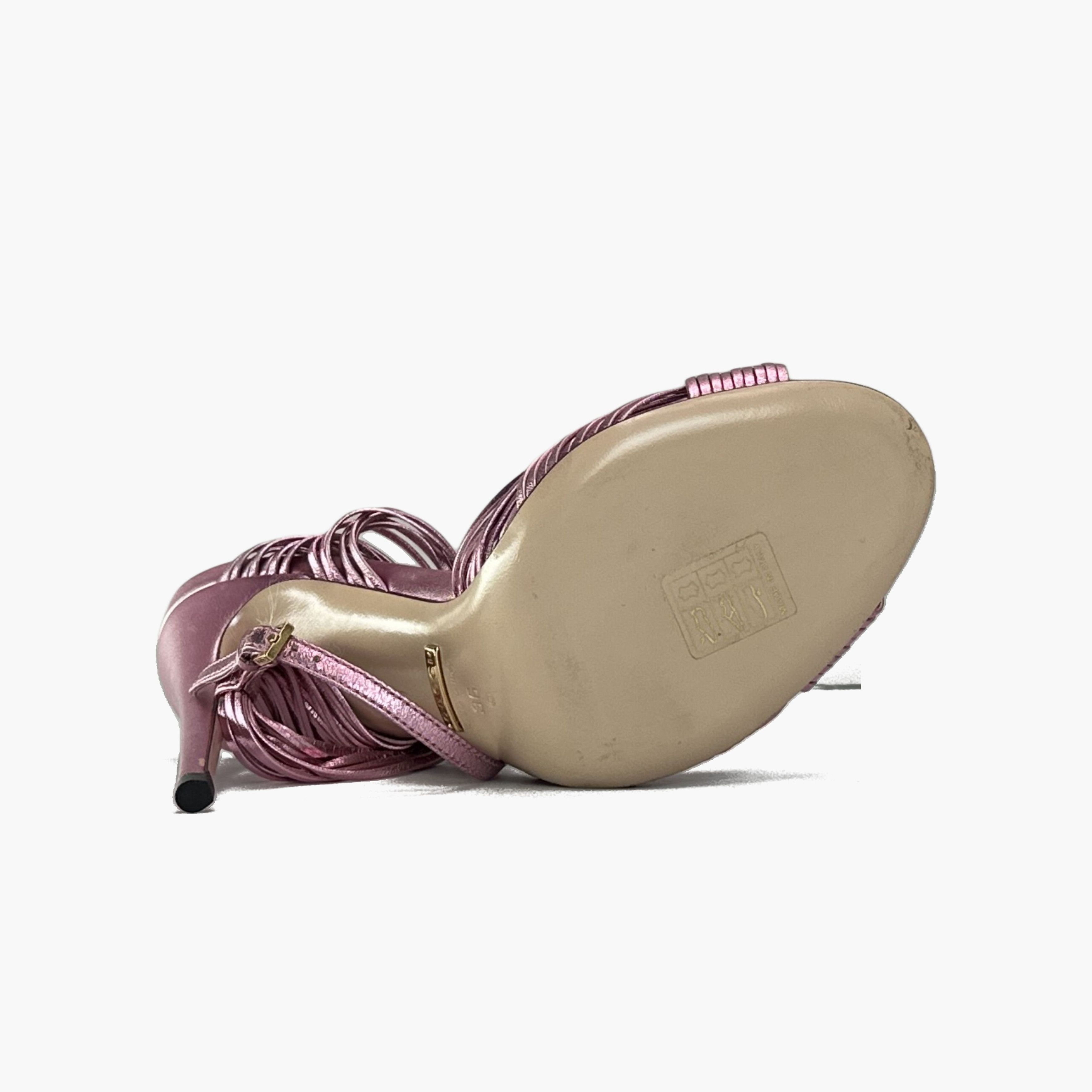 Gucci Gucci Pink Leather High Heel Sandals Size US 6 / IT 36 - 11 Thumbnail