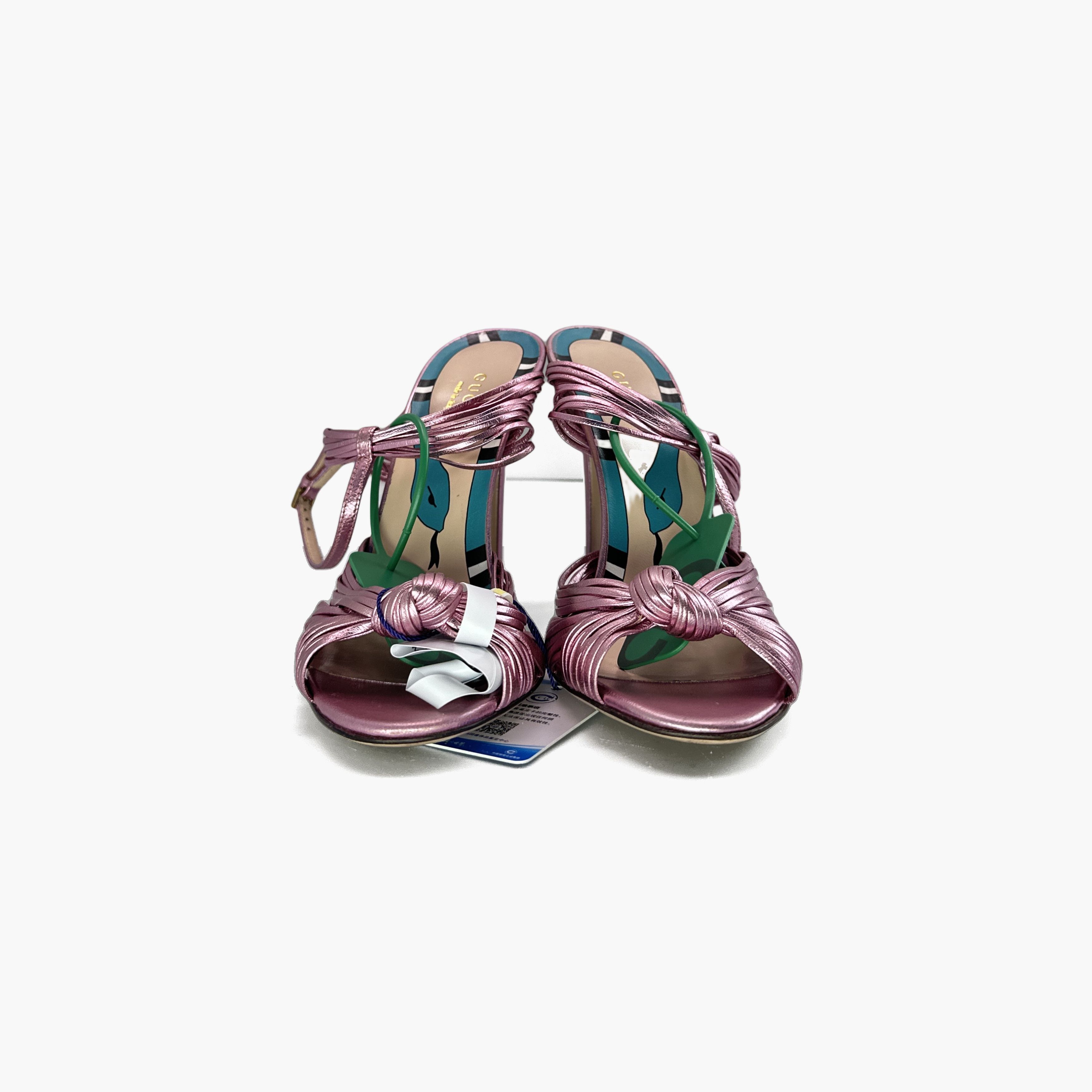 Gucci Gucci Pink Leather High Heel Sandals Size US 6 / IT 36 - 9 Thumbnail