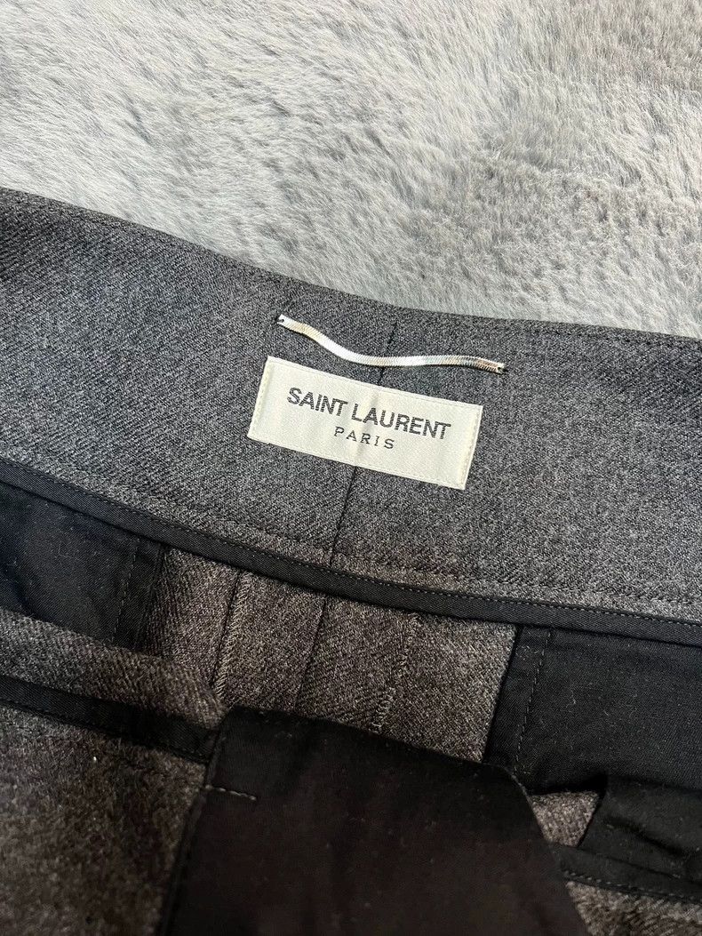 Saint Laurent Paris Saint Laurent Gray Wool Wide Leg Pants Size US 44 / EU 60 - 3 Thumbnail
