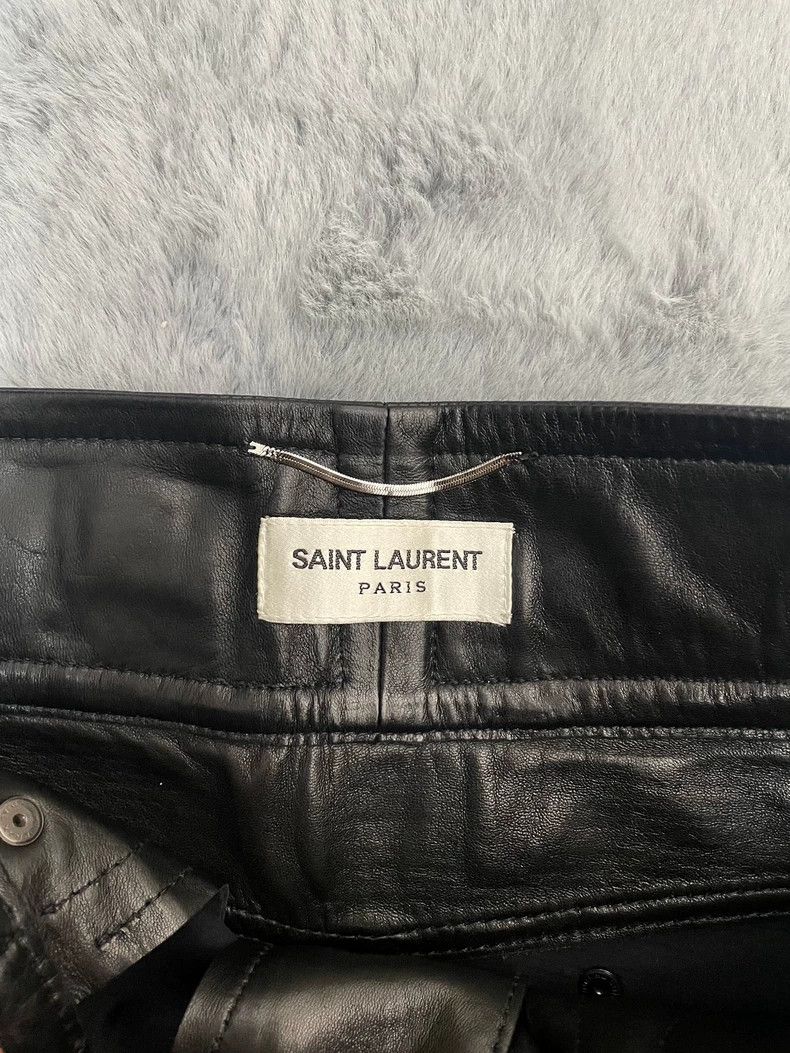 Saint Laurent Paris Saint Laurent Black Lambskin Leather Pants Size US 44 / EU 60 - 3 Thumbnail