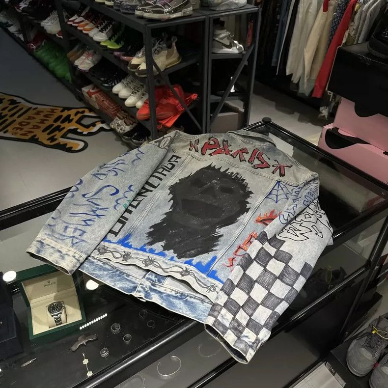Balenciaga Oversized Graffiti Denim Jacket by Balenciaga Size US M / EU 48-50 / 2 - 5 Thumbnail