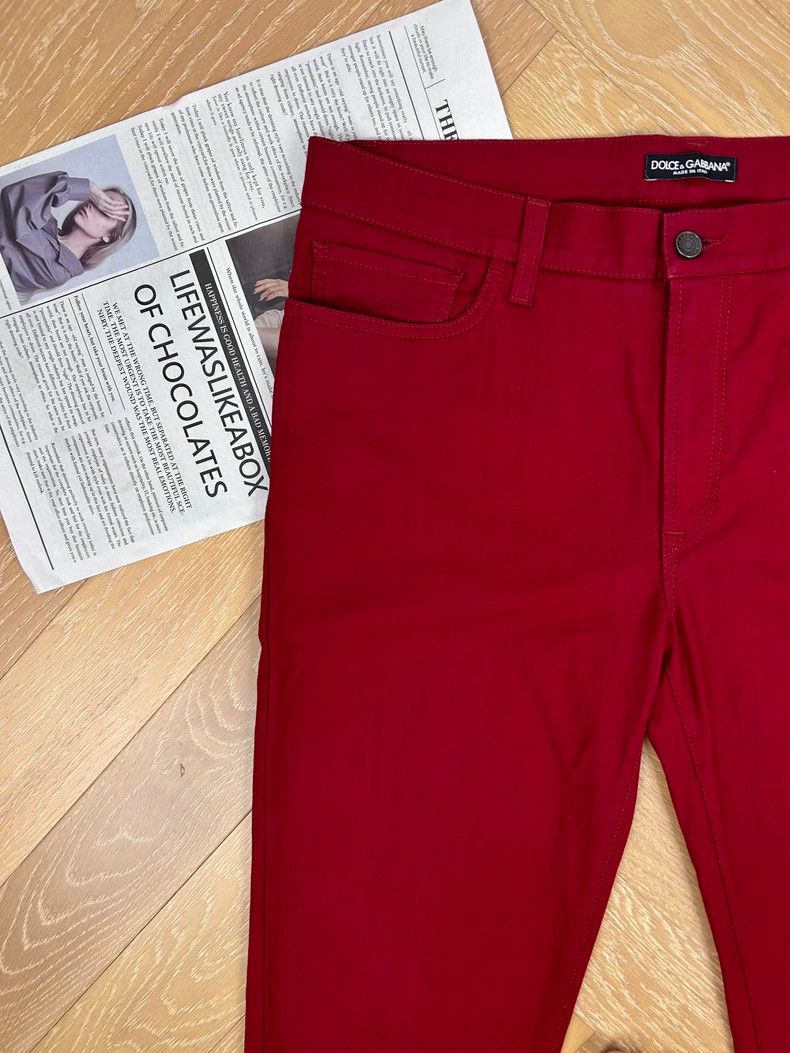Dolce & Gabbana Dolce & Gabbana Red Casual Denim Pants Size US 44 / EU 60 - 6 Thumbnail