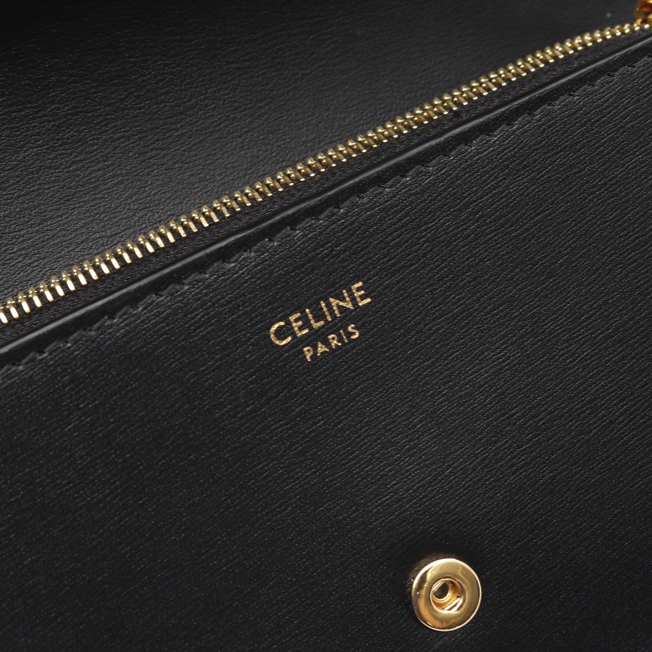 Celine Celine Large Wallet Triomphe Bi-Fold Long Leather Black Size ONE SIZE - 4 Thumbnail