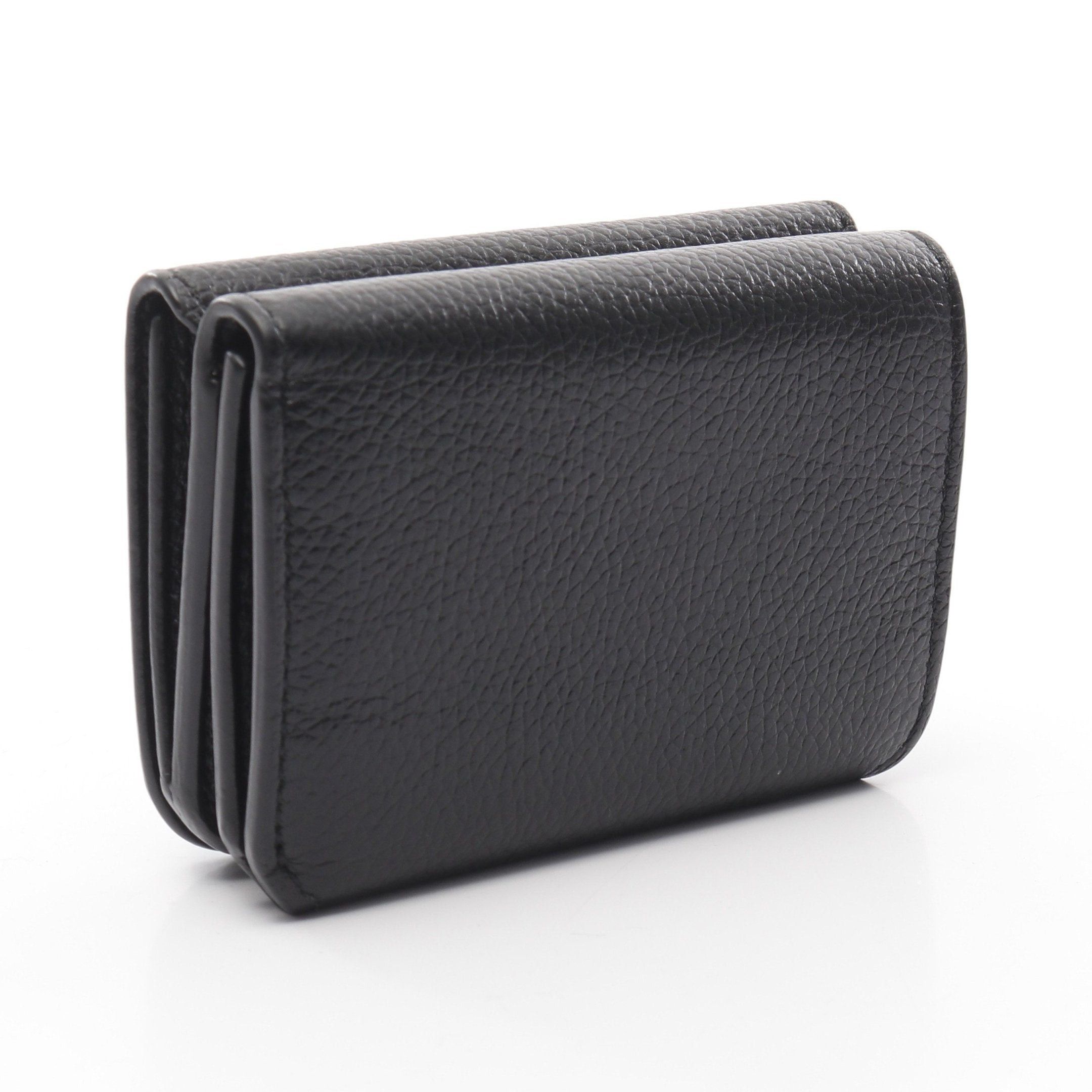 Balenciaga Balenciaga Cash Mini Wallet Trifold Compact Leather Black Size ONE SIZE - 2 Thumbnail