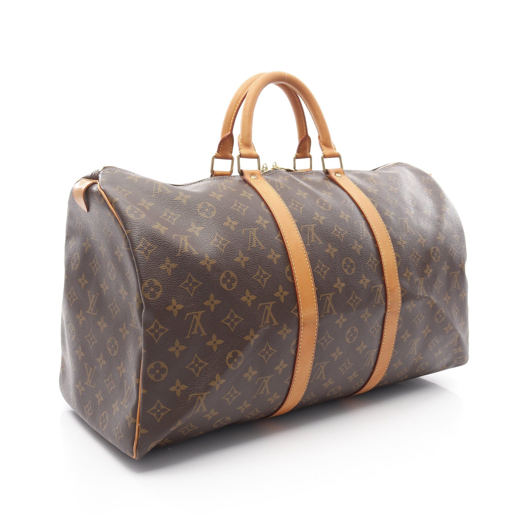 Louis Vuitton Louis Vuitton Keepall 50 Monogram Boston Bag Leather Brown Size ONE SIZE - 2 Thumbnail