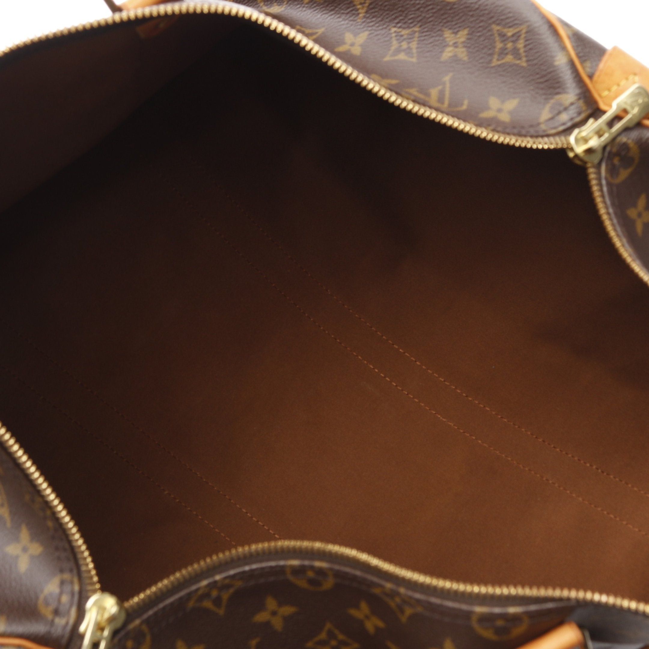 Louis Vuitton Louis Vuitton Keepall 50 Monogram Boston Bag Leather Brown Size ONE SIZE - 3 Thumbnail