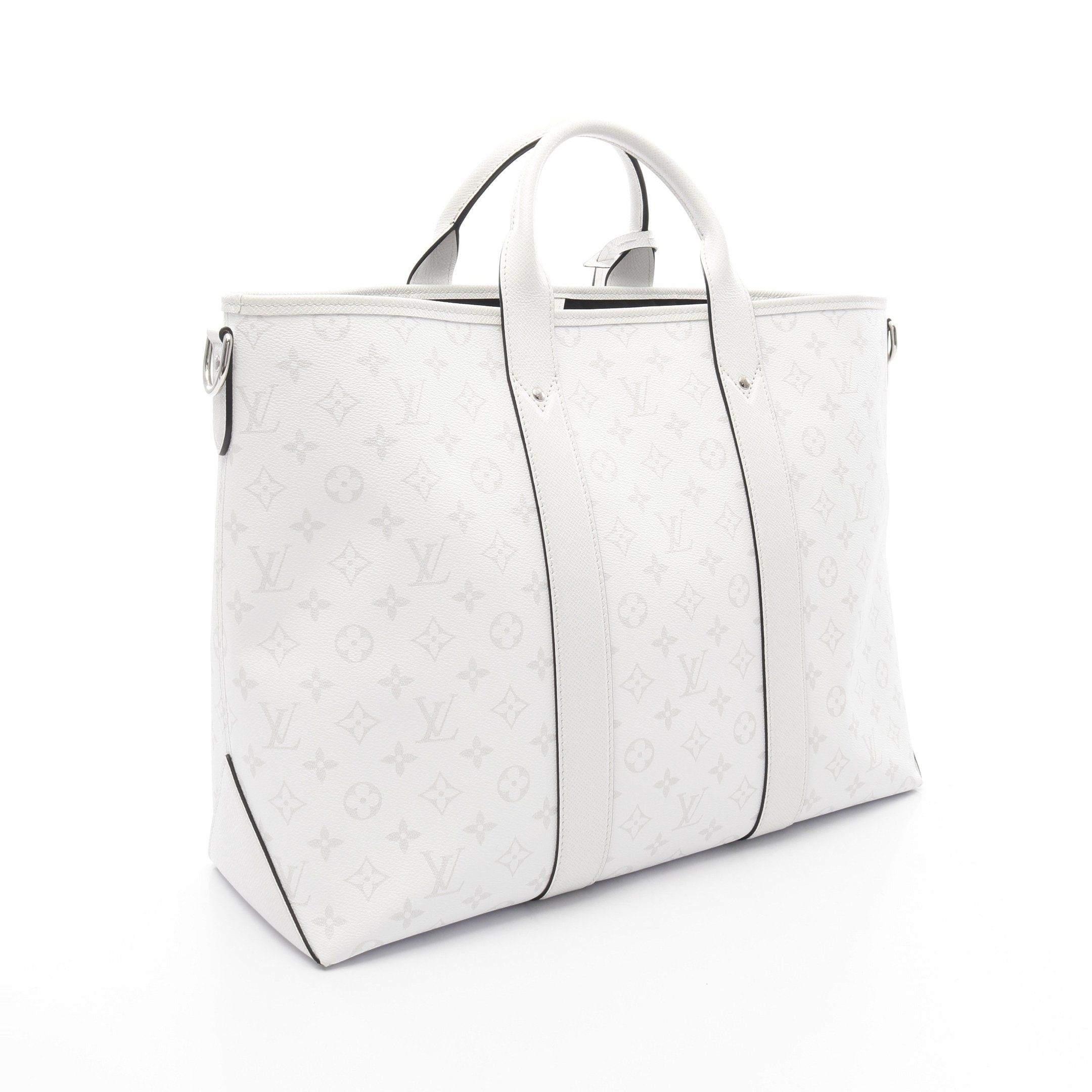 Louis Vuitton Louis Vuitton Weekend Tote Nm Taigarama Bron Handbag Bag Leather White Size ONE SIZE - 2 Thumbnail