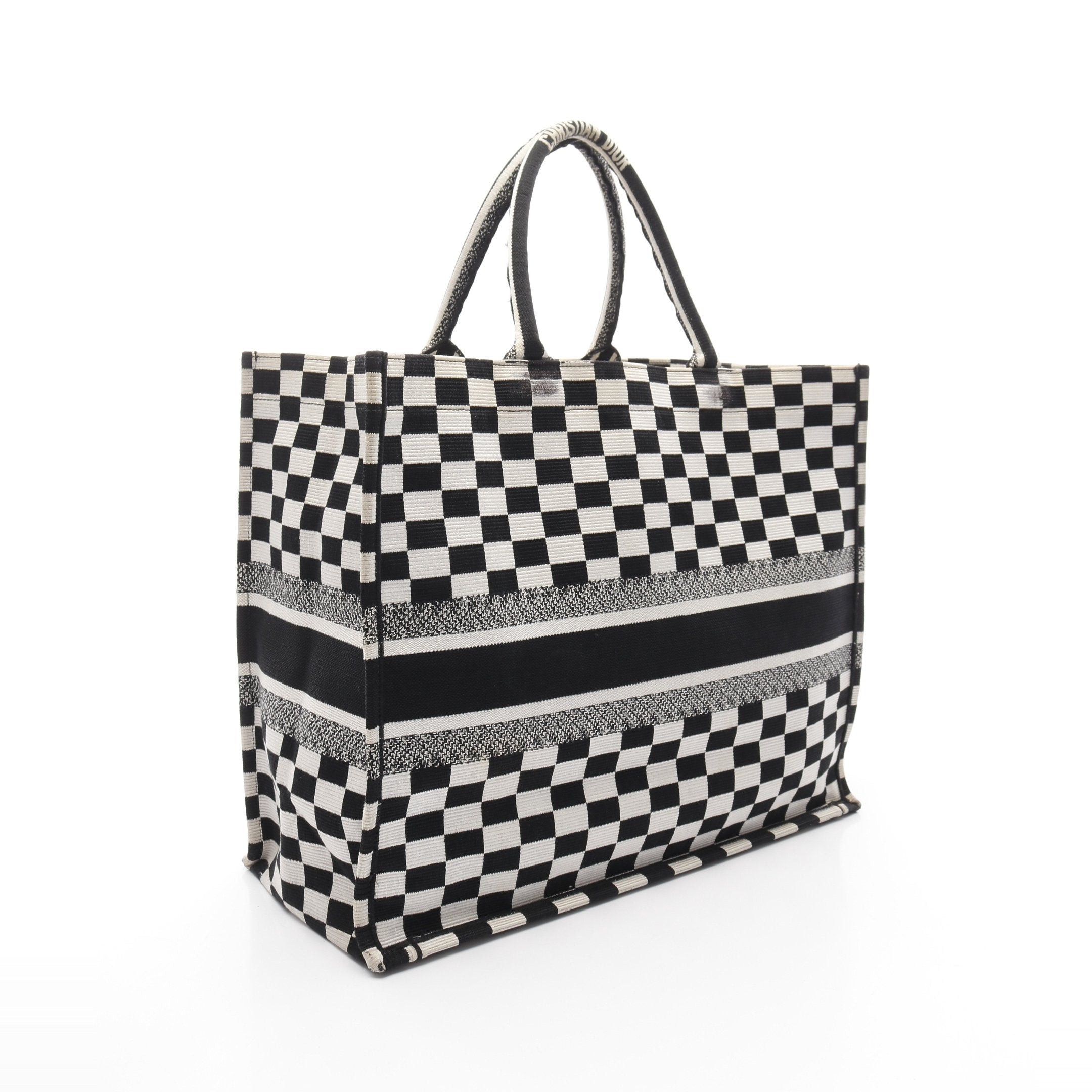Dior Dior Book Tote Large Handbag Bag Canvas Black White Size ONE SIZE - 2 Thumbnail
