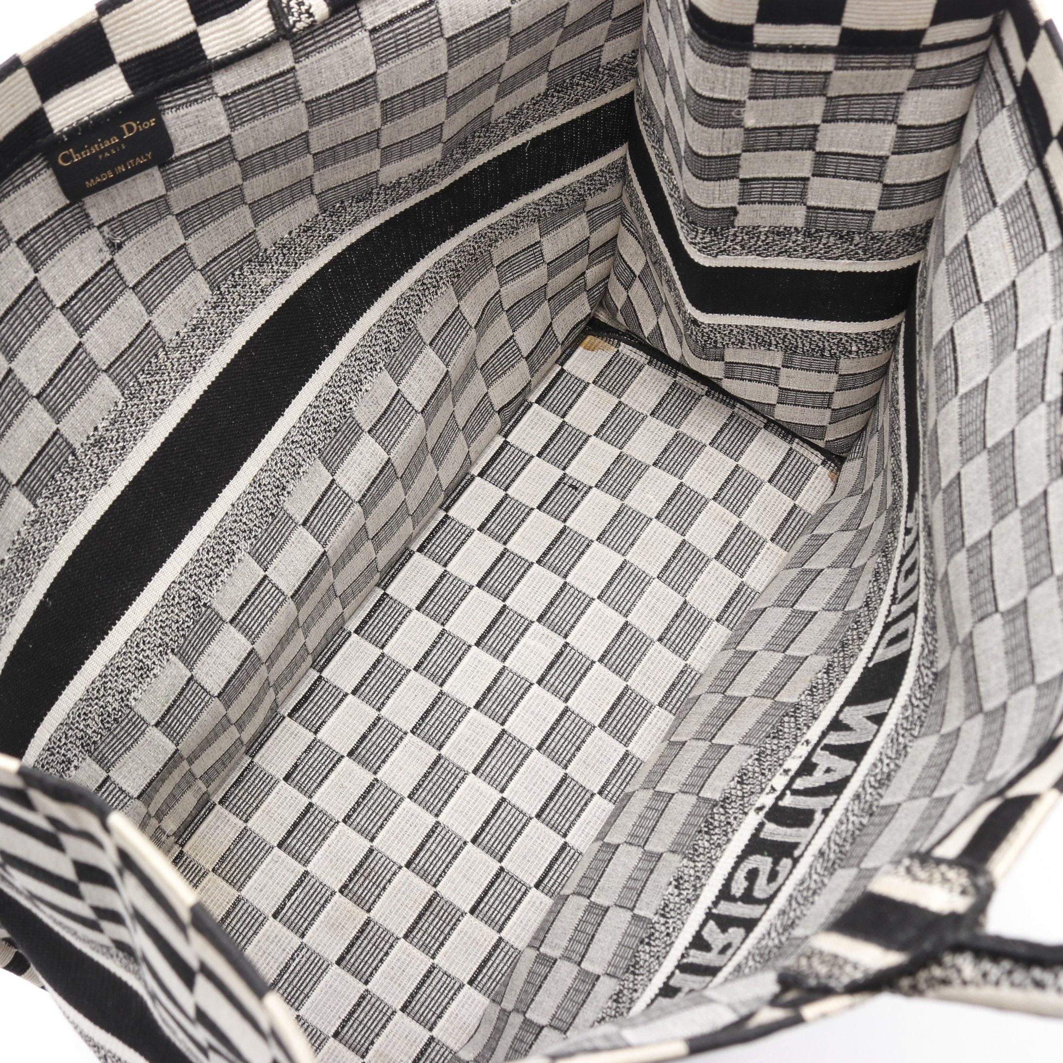 Dior Dior Book Tote Large Handbag Bag Canvas Black White Size ONE SIZE - 3 Thumbnail