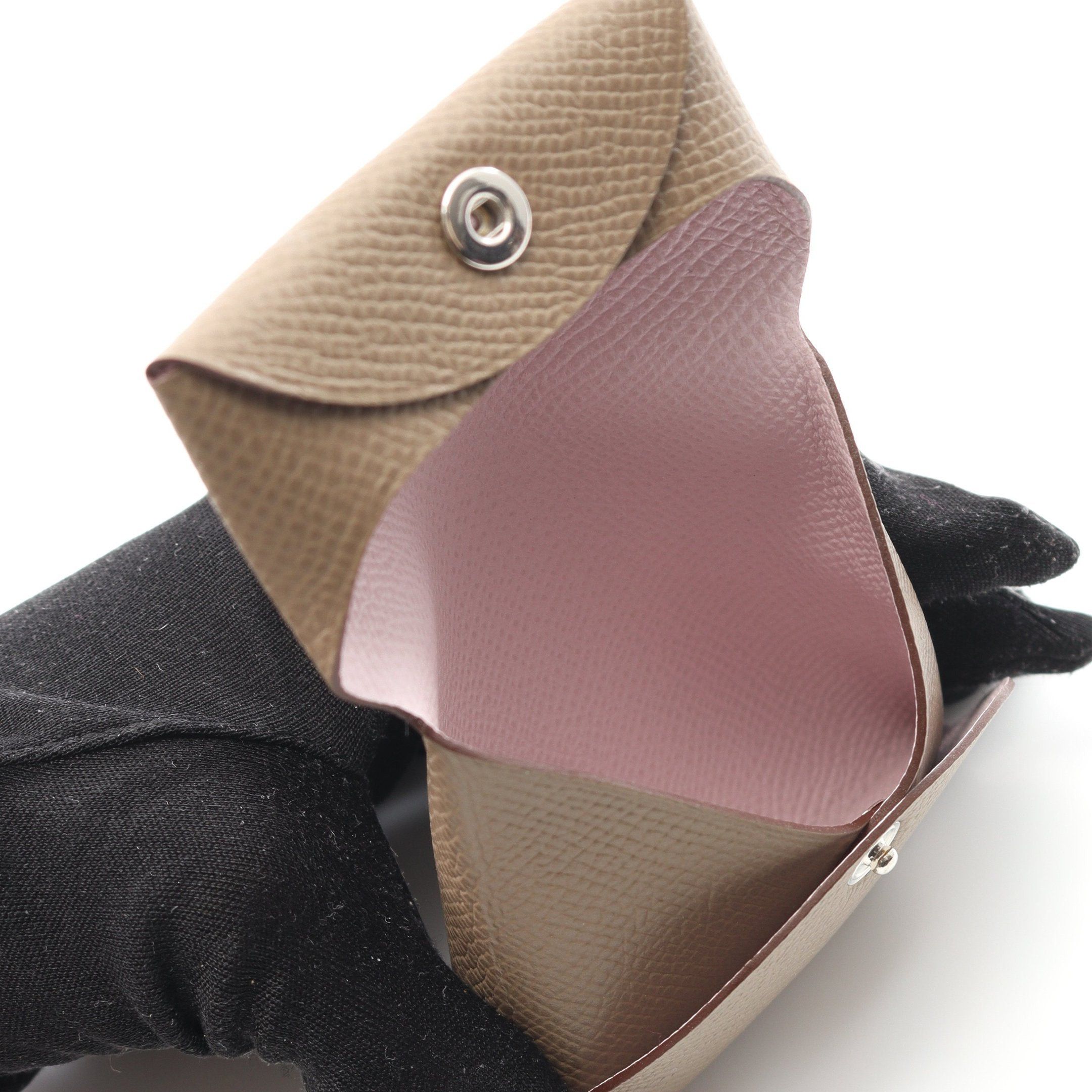 Hermes Hermes Bastia Verso Etoupe Mauve Pail Coin Purse Veau Epsom Gray Brown Silver Hardware Special Order K Stamp Size ONE SIZE - 3 Thumbnail
