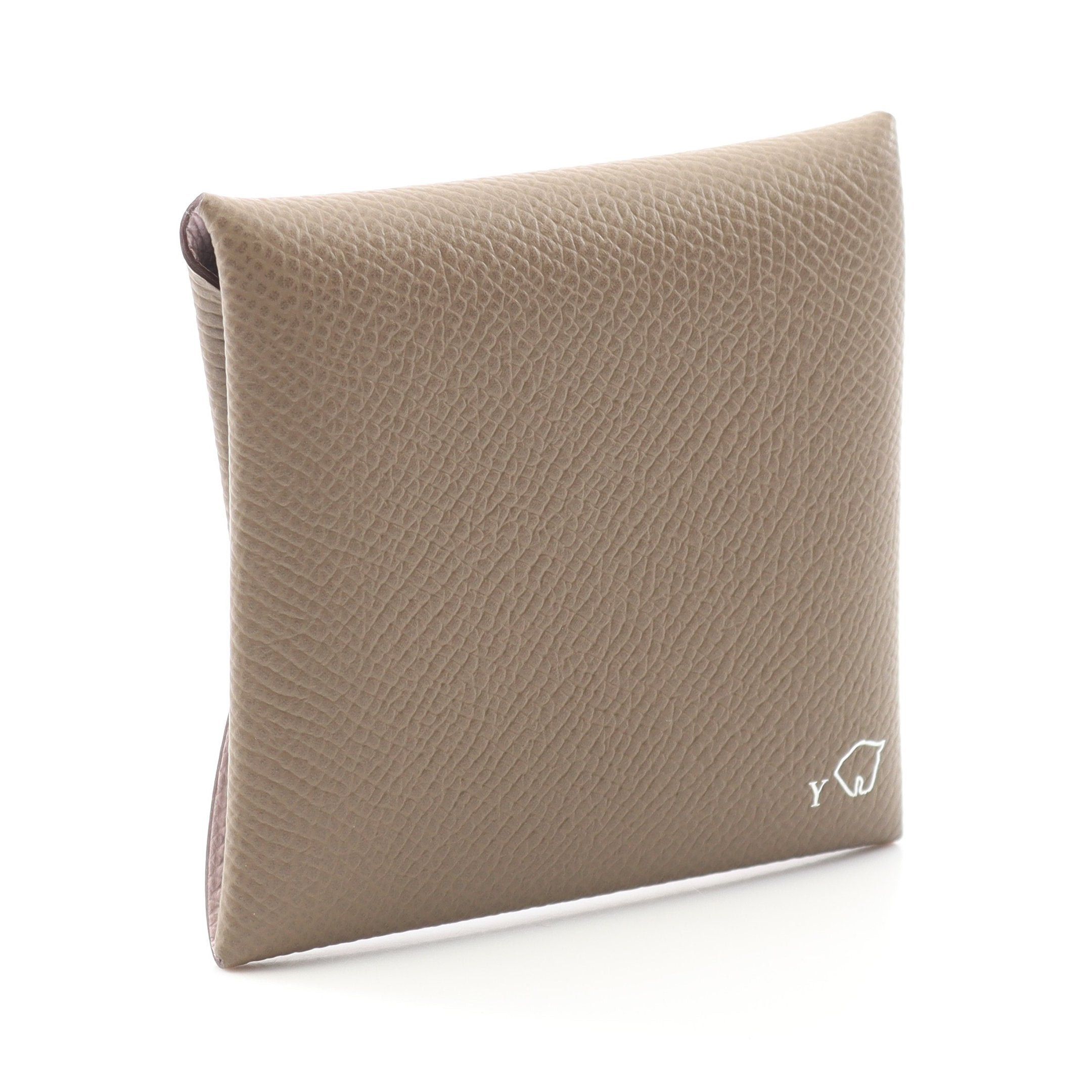 Hermes Hermes Bastia Verso Etoupe Mauve Pail Coin Purse Veau Epsom Gray Brown Silver Hardware Special Order K Stamp Size ONE SIZE - 2 Thumbnail
