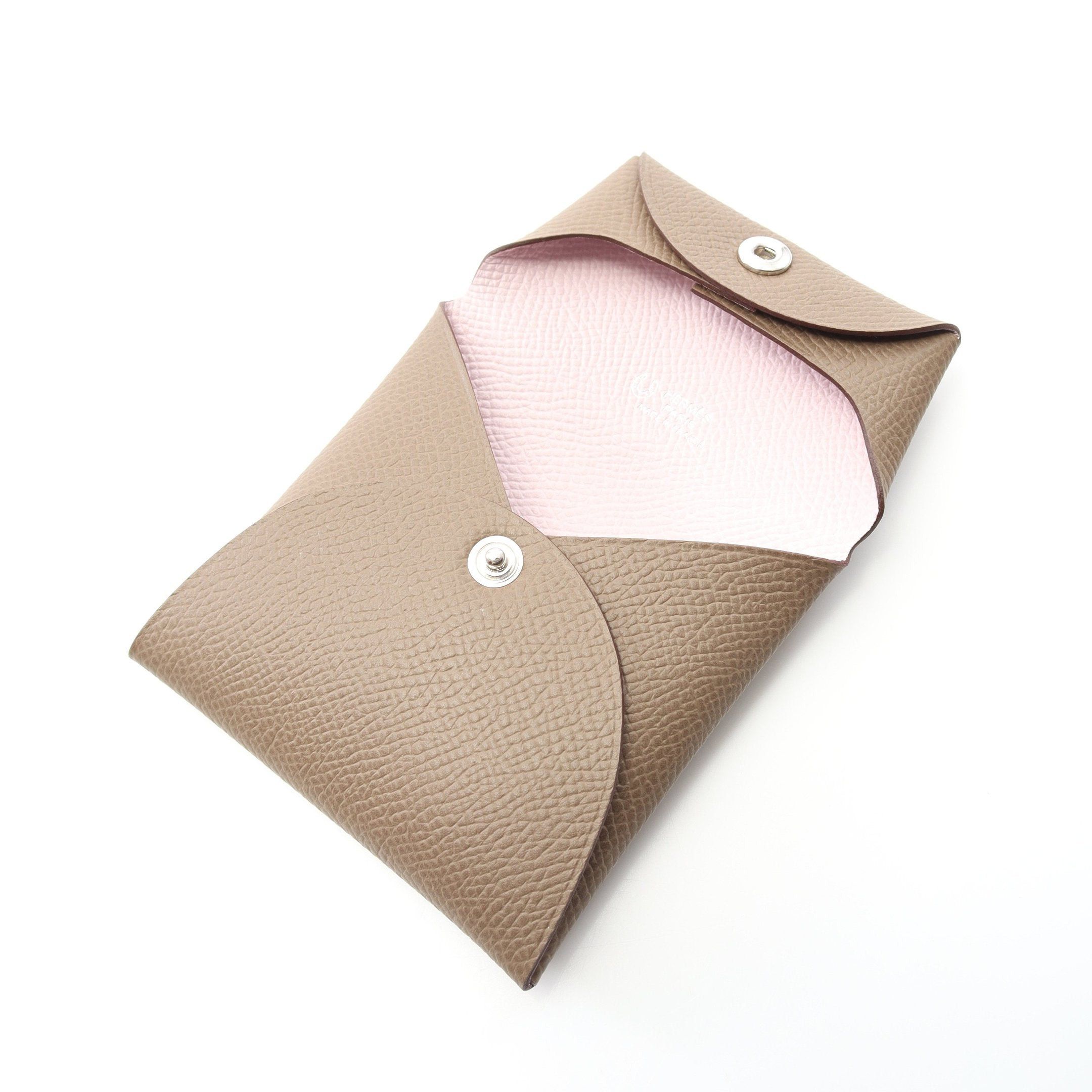 Hermes Hermes Bastia Verso Etoupe Mauve Pail Coin Purse Veau Epsom Gray Brown Silver Hardware Special Order K Stamp Size ONE SIZE - 7 Thumbnail