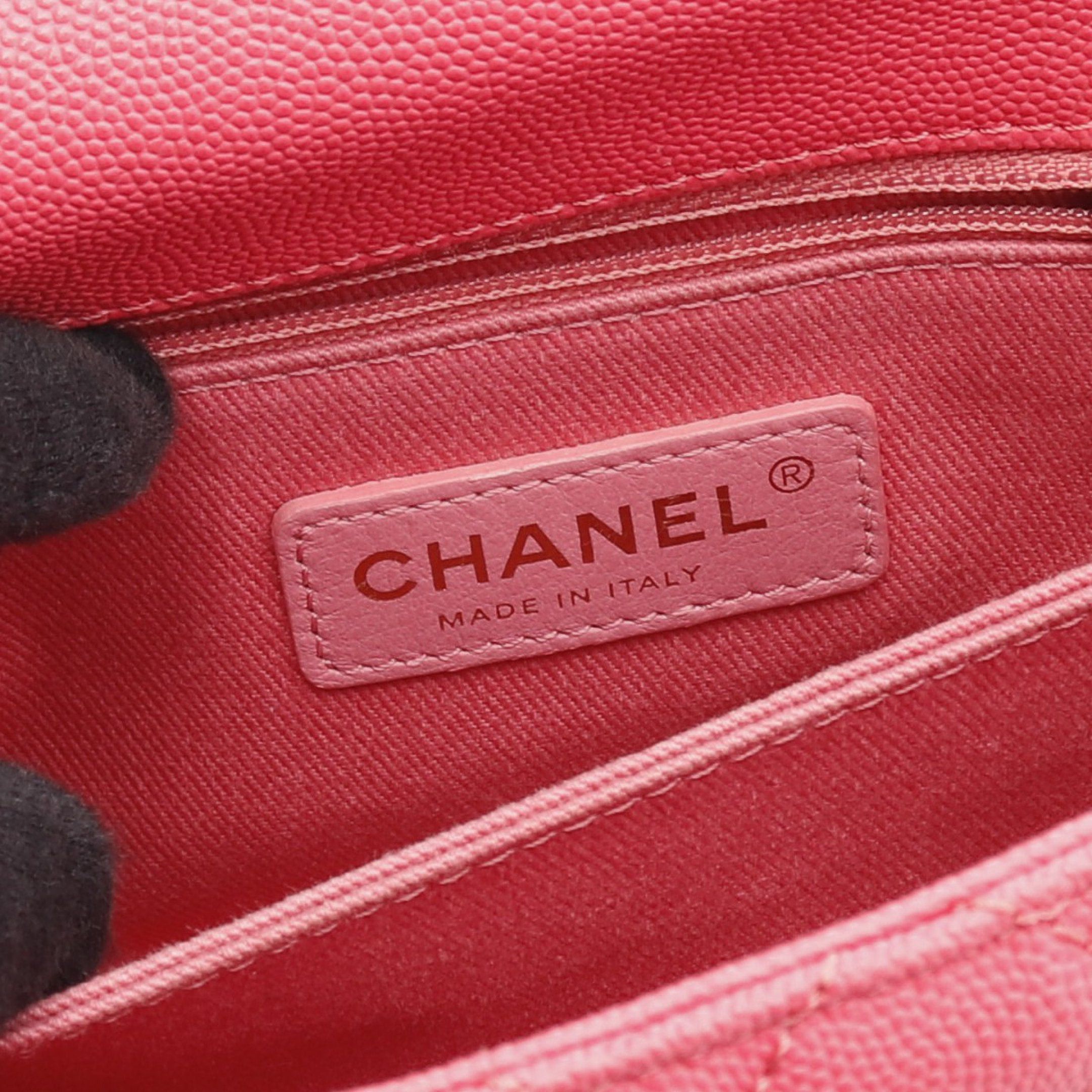 Chanel Chanel Coco Handle Flap Matelasse Handbag Caviar Skin Pink Gold Hardware Size ONE SIZE - 4 Thumbnail
