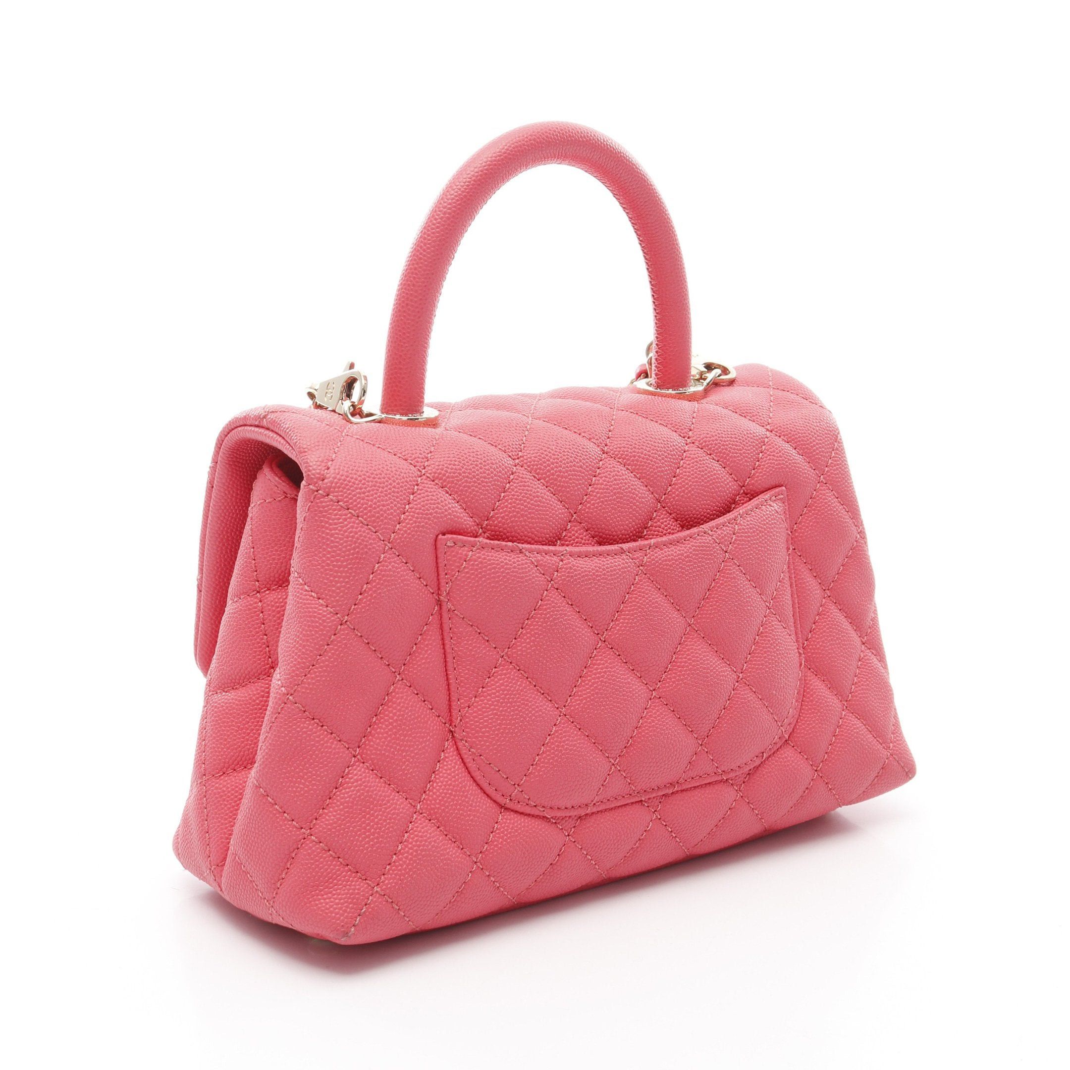 Chanel Chanel Coco Handle Flap Matelasse Handbag Caviar Skin Pink Gold Hardware Size ONE SIZE - 2 Thumbnail