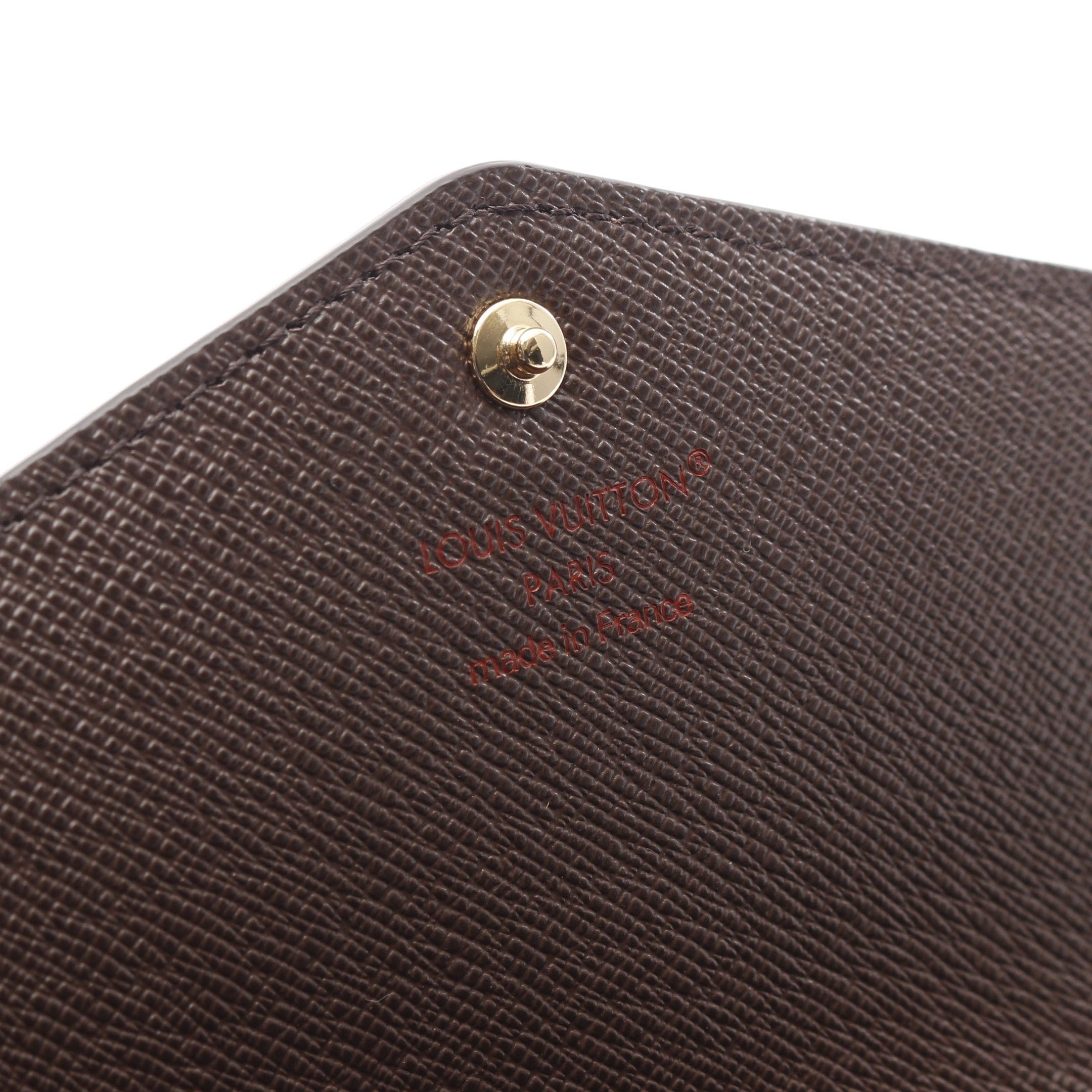 Louis Vuitton Louis Vuitton Portefeuil Sara Damier Ebene Bi-Fold Long Wallet Leather Brown Size ONE SIZE - 4 Thumbnail
