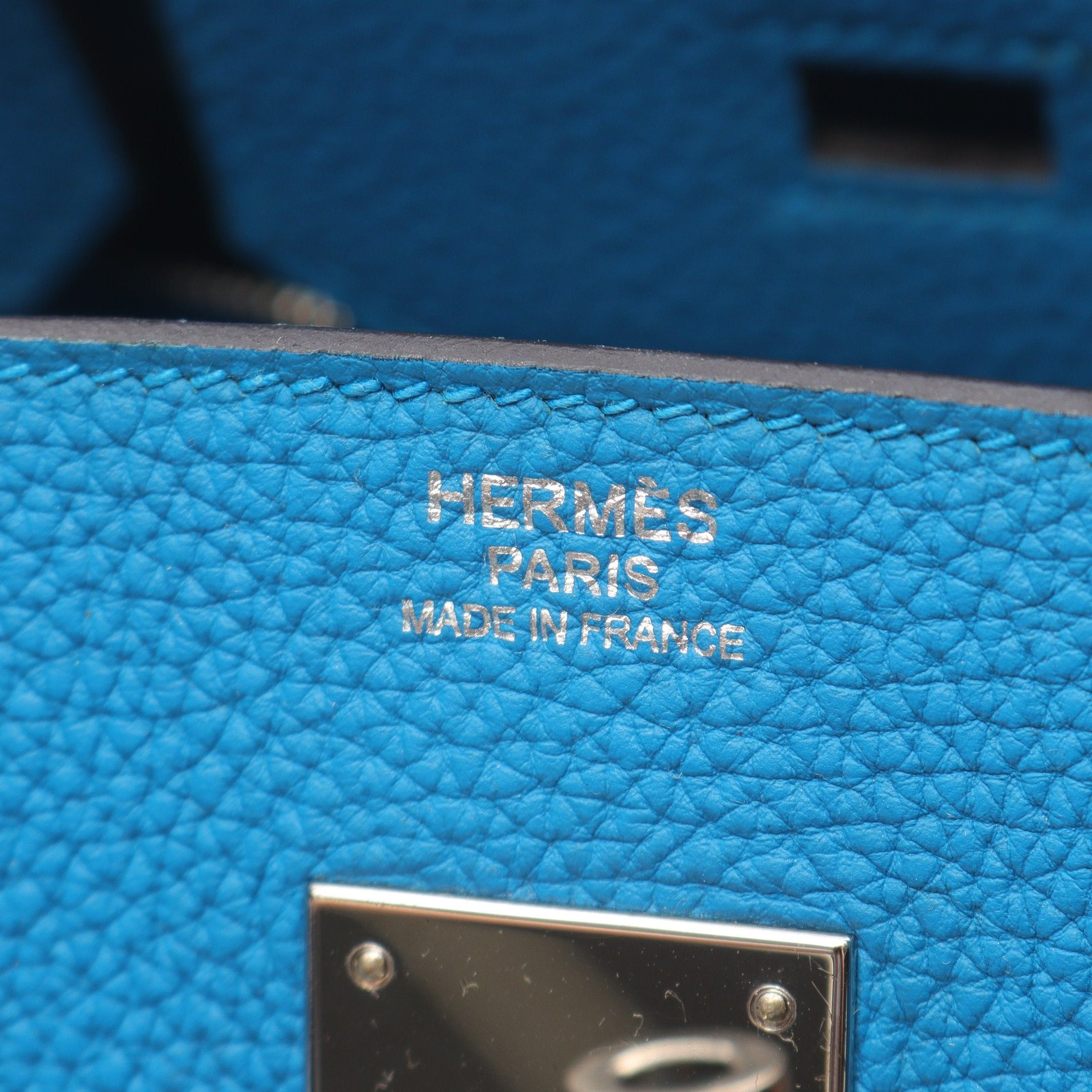 Hermes Hermes Birkin 30 Blue Zanzibar Handbag Togo Silver Hardware A Stamp Size ONE SIZE - 4 Thumbnail