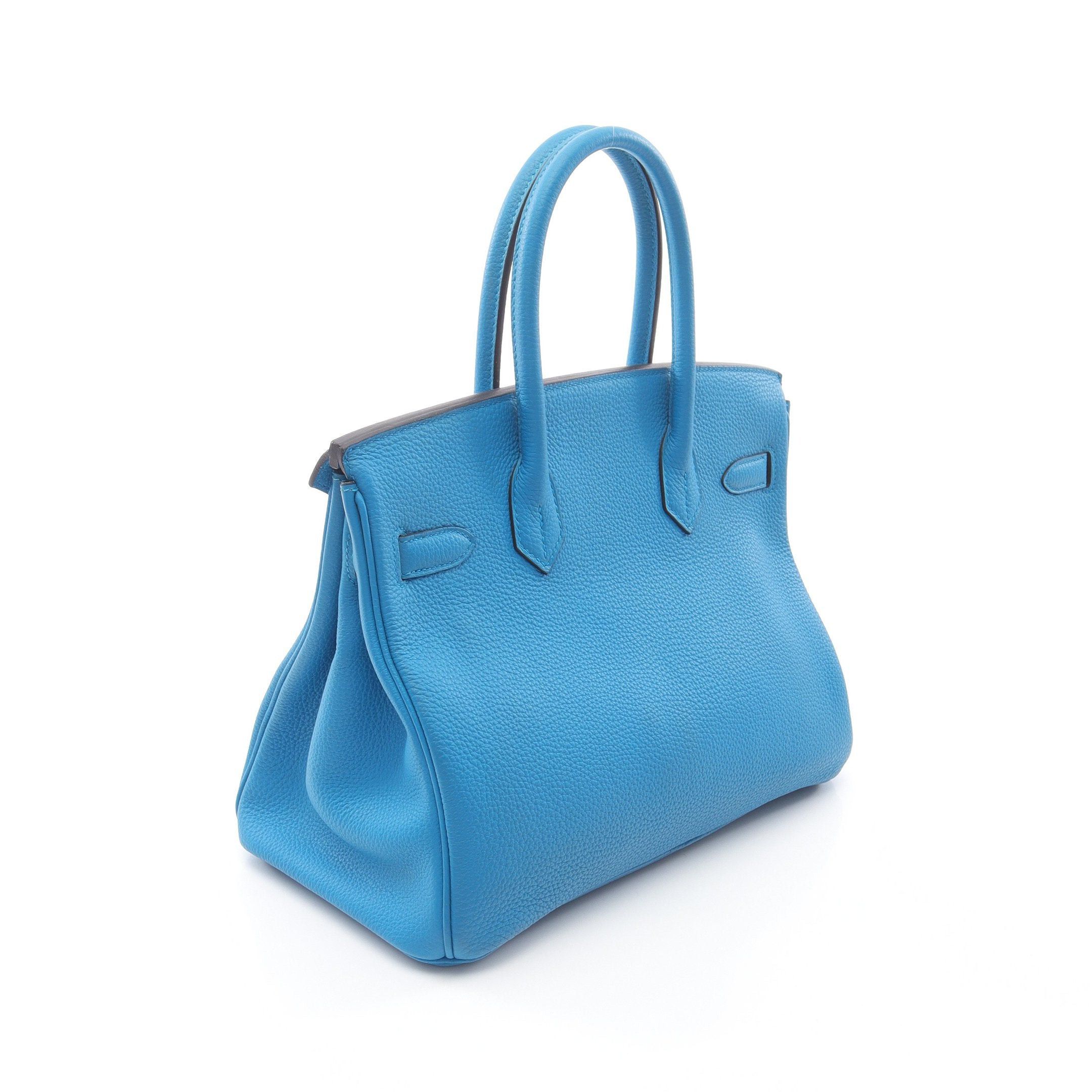Hermes Hermes Birkin 30 Blue Zanzibar Handbag Togo Silver Hardware A Stamp Size ONE SIZE - 2 Thumbnail