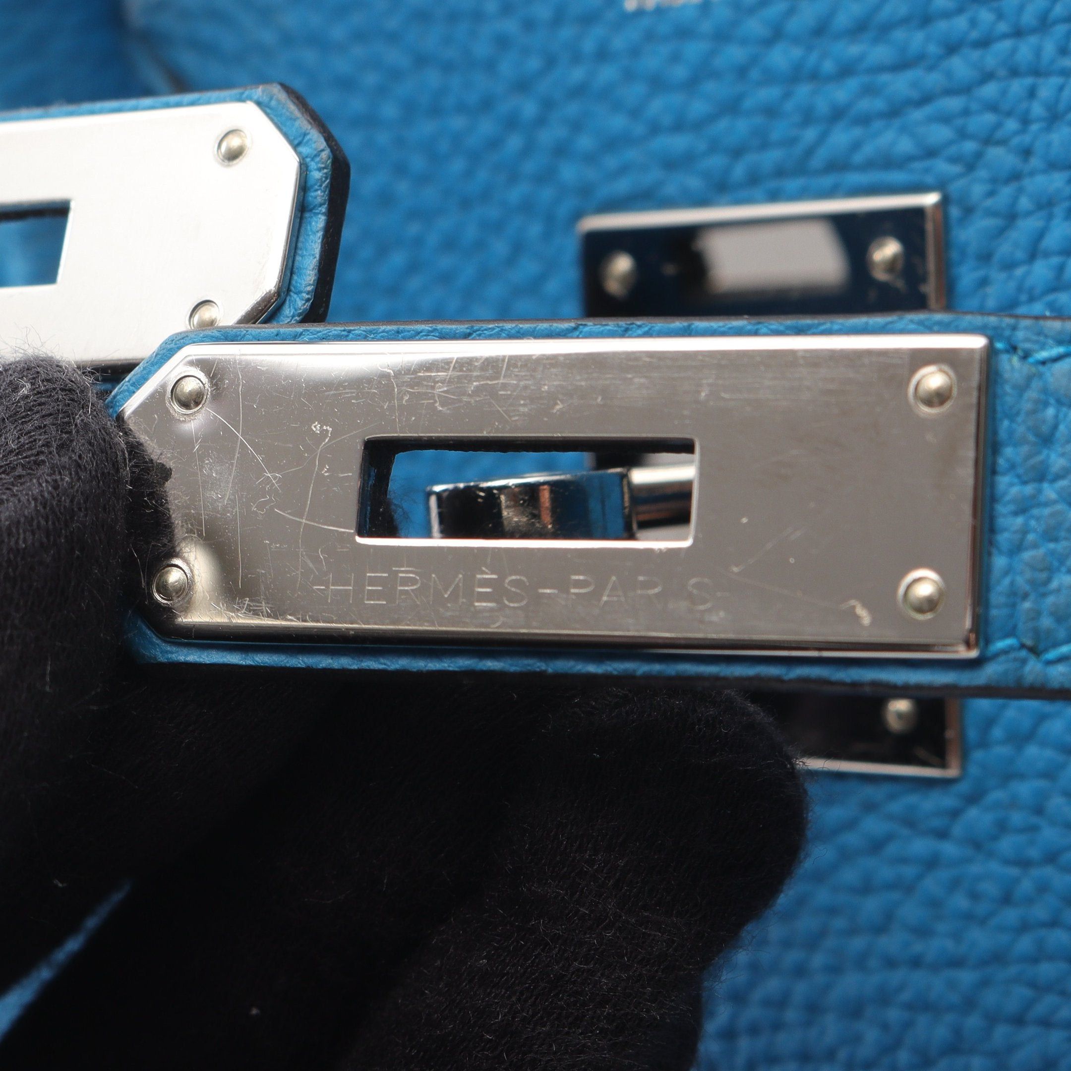 Hermes Hermes Birkin 30 Blue Zanzibar Handbag Togo Silver Hardware A Stamp Size ONE SIZE - 9 Thumbnail