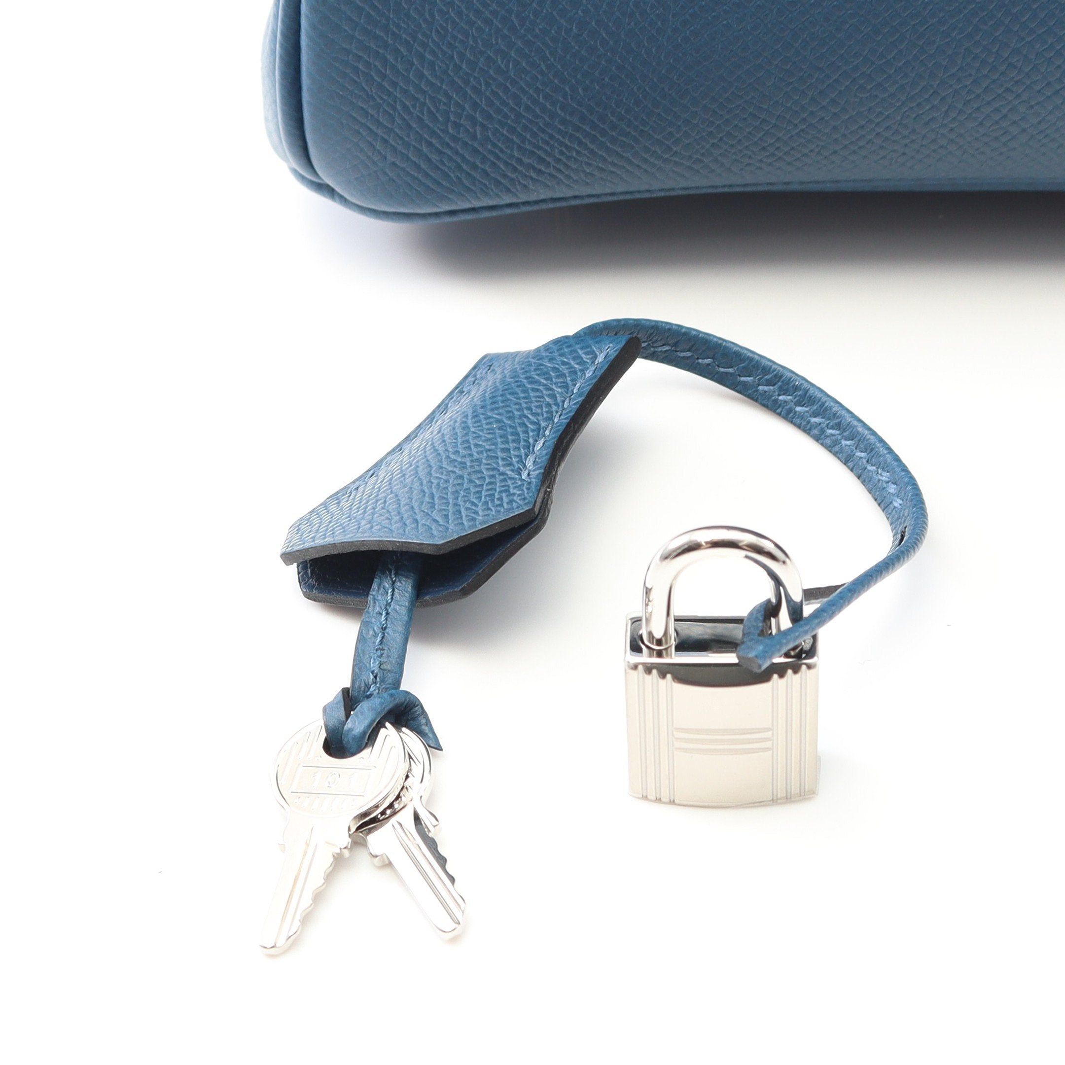 Hermes Hermes Birkin 25 Tricolor Deep Blue Hydra Handbag Veau Epsom Black Silver Hardware Double Engraved Size ONE SIZE - 6 Thumbnail