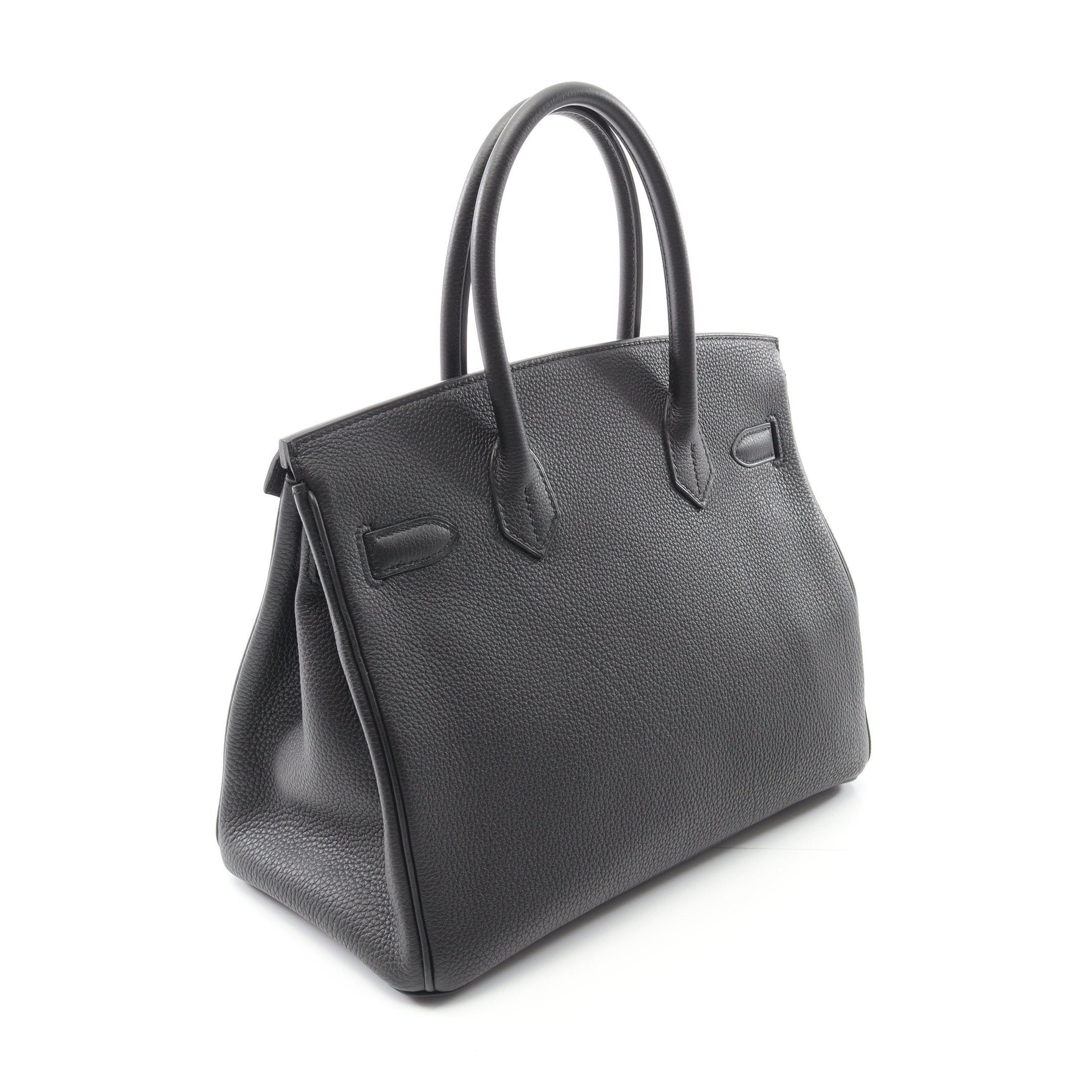 Hermes Hermes Birkin 30 Handbag Togo Black Silver Hardware A Stamp Size ONE SIZE - 2 Thumbnail