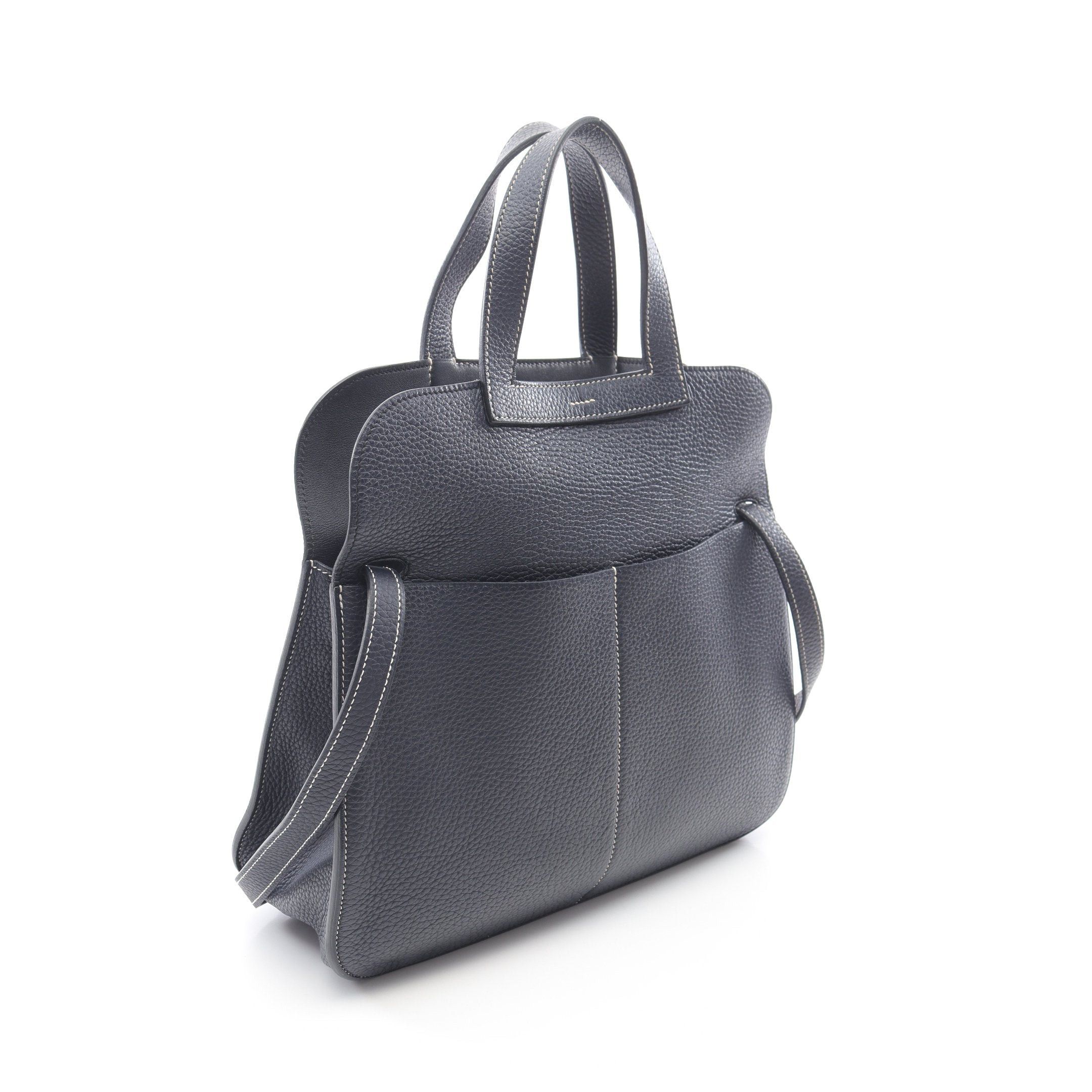 Hermes Hermes Arzan 31 Bleu Nui Handbag Clemence Leather Navy Silver Hardware C Engraved Size ONE SIZE - 2 Thumbnail