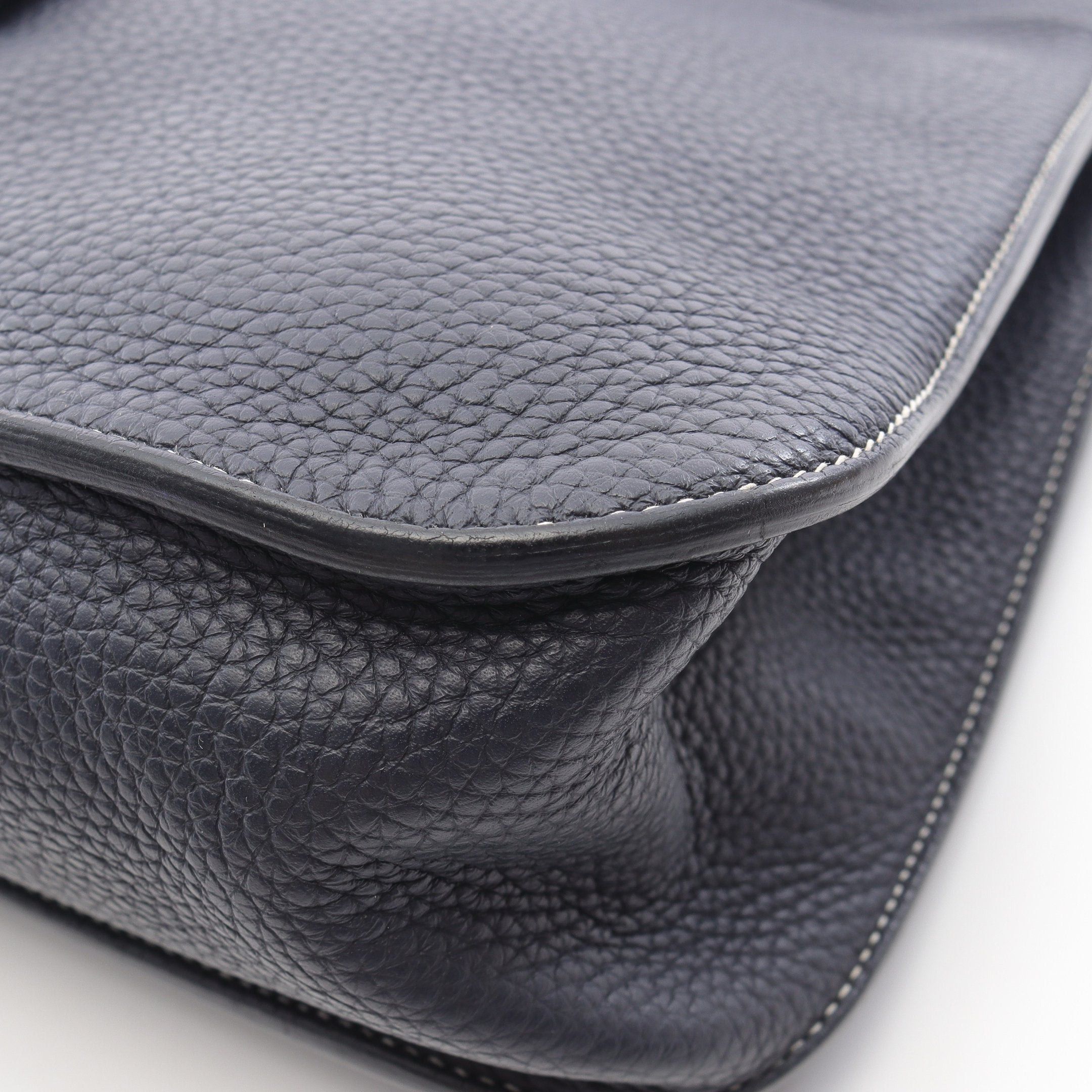 Hermes Hermes Arzan 31 Bleu Nui Handbag Clemence Leather Navy Silver Hardware C Engraved Size ONE SIZE - 10 Thumbnail