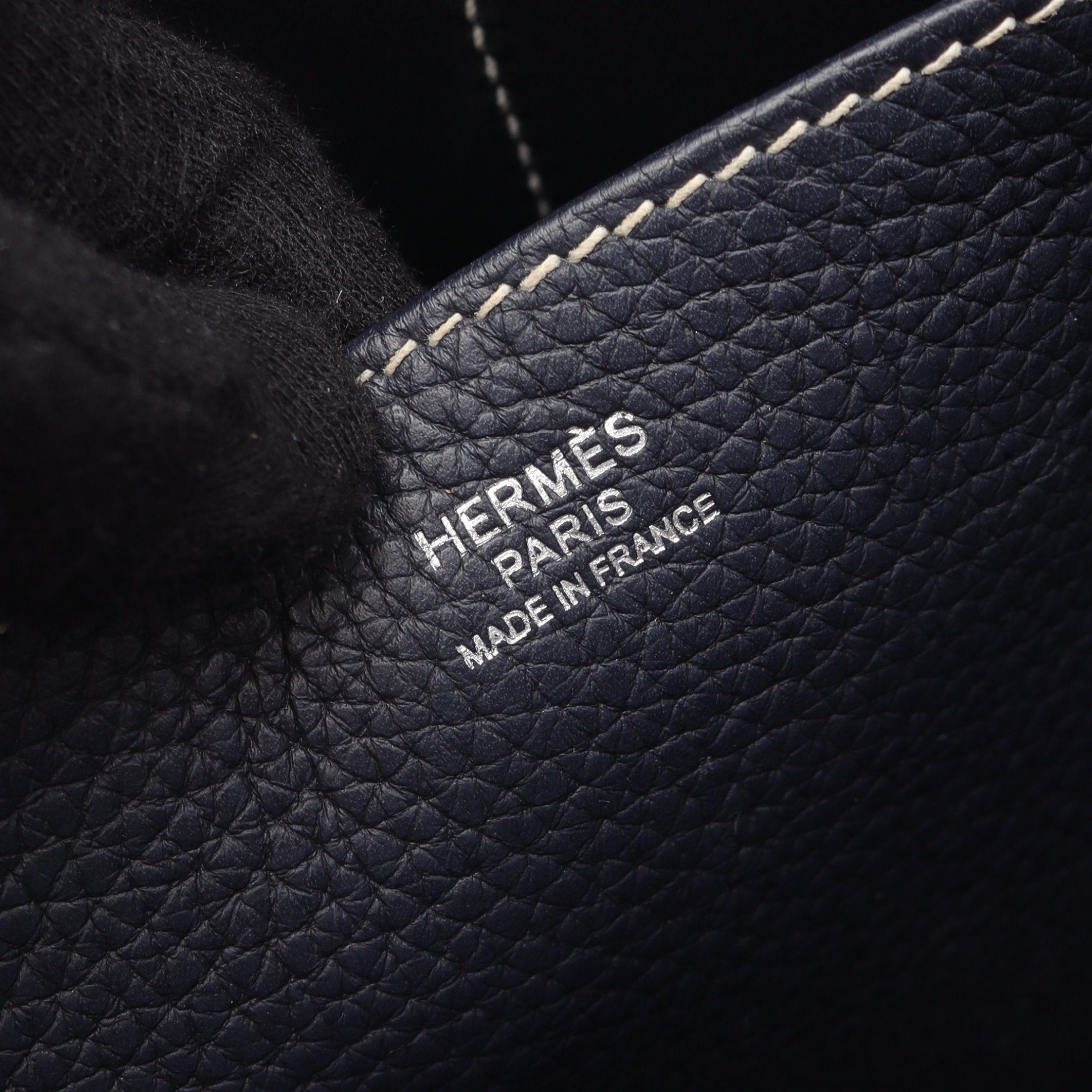 Hermes Hermes Arzan 31 Bleu Nui Handbag Clemence Leather Navy Silver Hardware C Engraved Size ONE SIZE - 4 Thumbnail