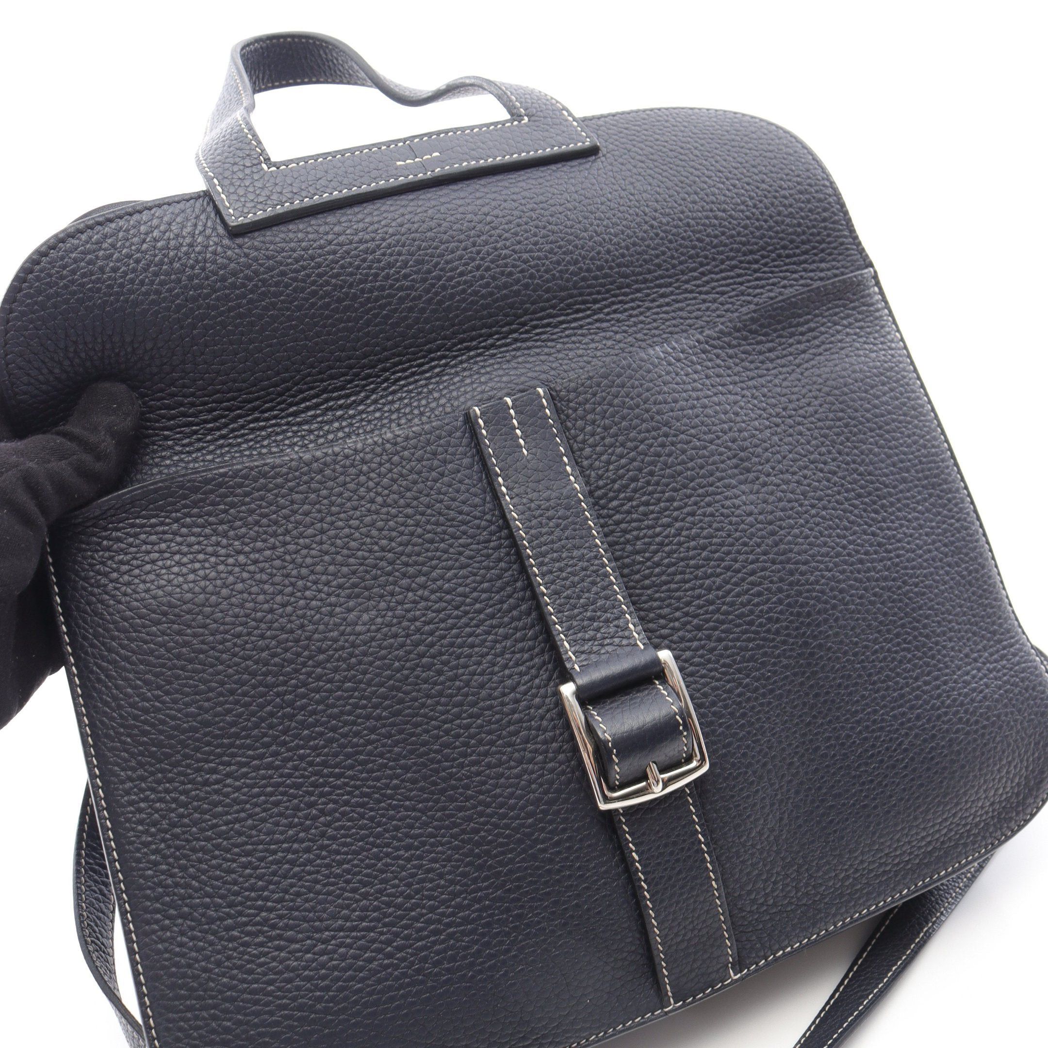 Hermes Hermes Arzan 31 Bleu Nui Handbag Clemence Leather Navy Silver Hardware C Engraved Size ONE SIZE - 6 Thumbnail