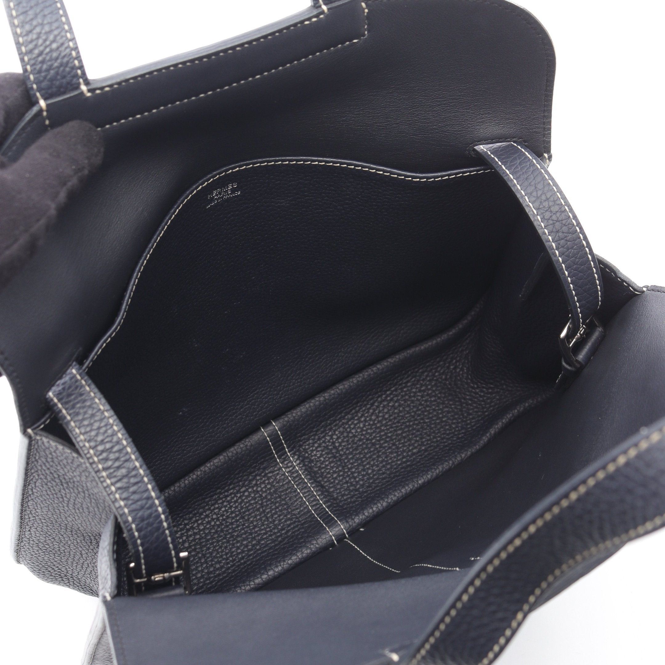 Hermes Hermes Arzan 31 Bleu Nui Handbag Clemence Leather Navy Silver Hardware C Engraved Size ONE SIZE - 3 Thumbnail