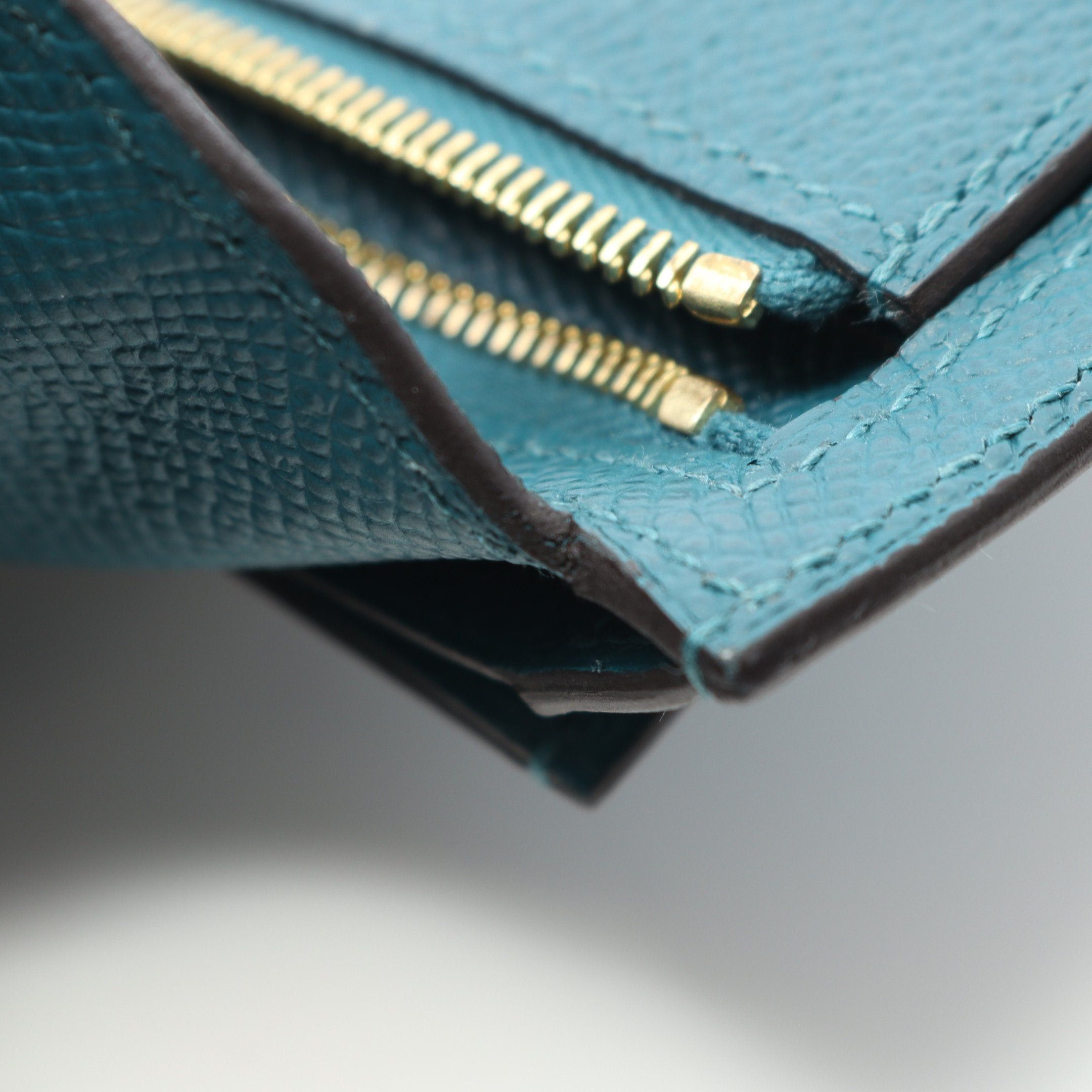 Hermes Hermes Kelly Pocket Compact Veil Vertigo Coin Purse Veau Epsom Blue Green Gold Hardware D Stamp Size ONE SIZE - 8 Thumbnail