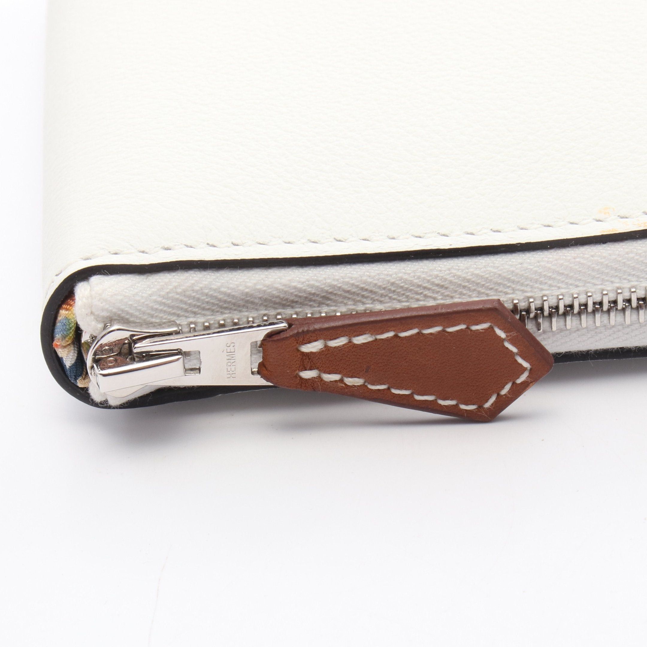 Hermes Hermes Azap Compact Silk In New White Round Zipper Wallet Evercolor Silver Hardware B Stamp Size ONE SIZE - 6 Thumbnail