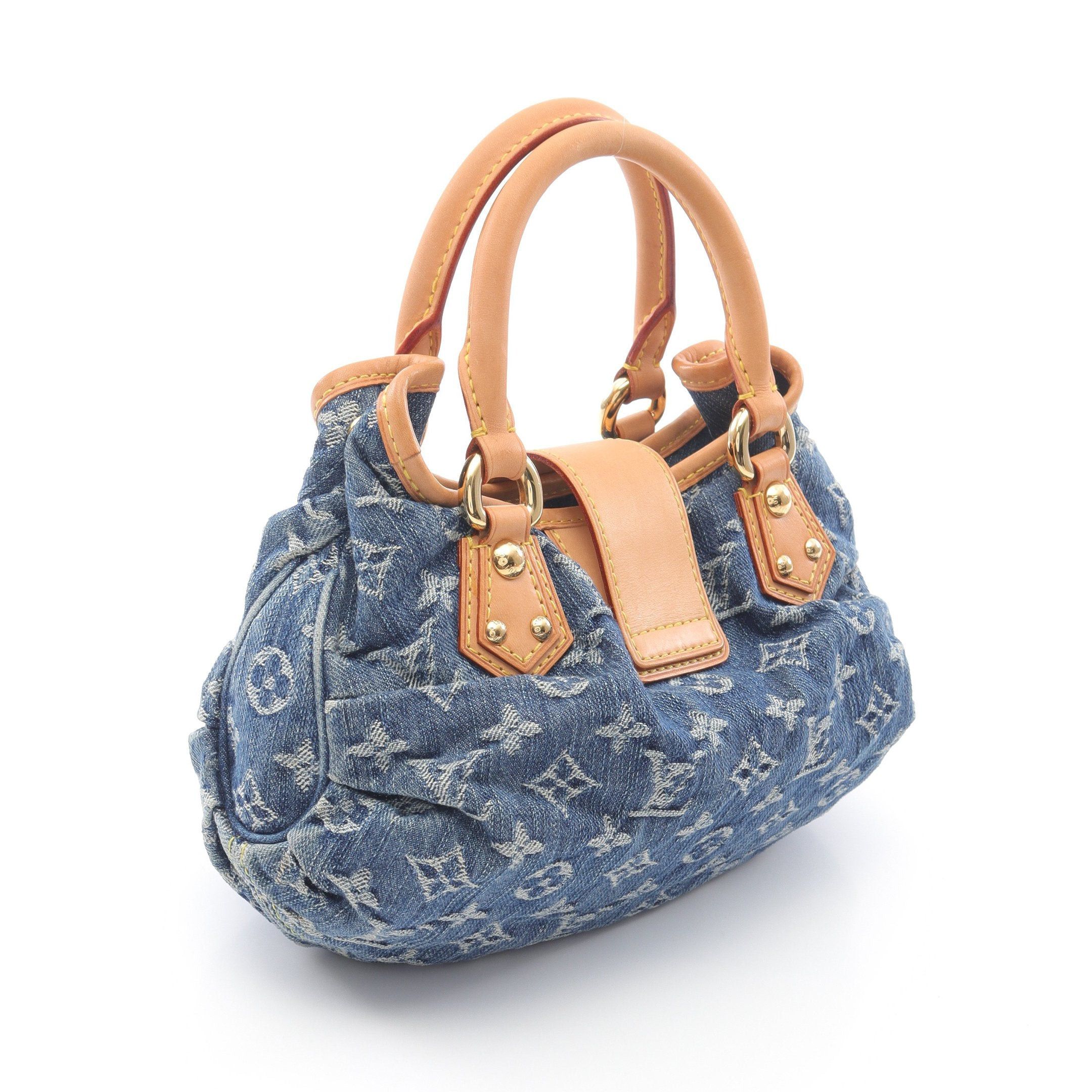 Louis Vuitton Louis Vuitton Preeti Monogram Denim Handbag Leather Blue Size ONE SIZE - 2 Thumbnail