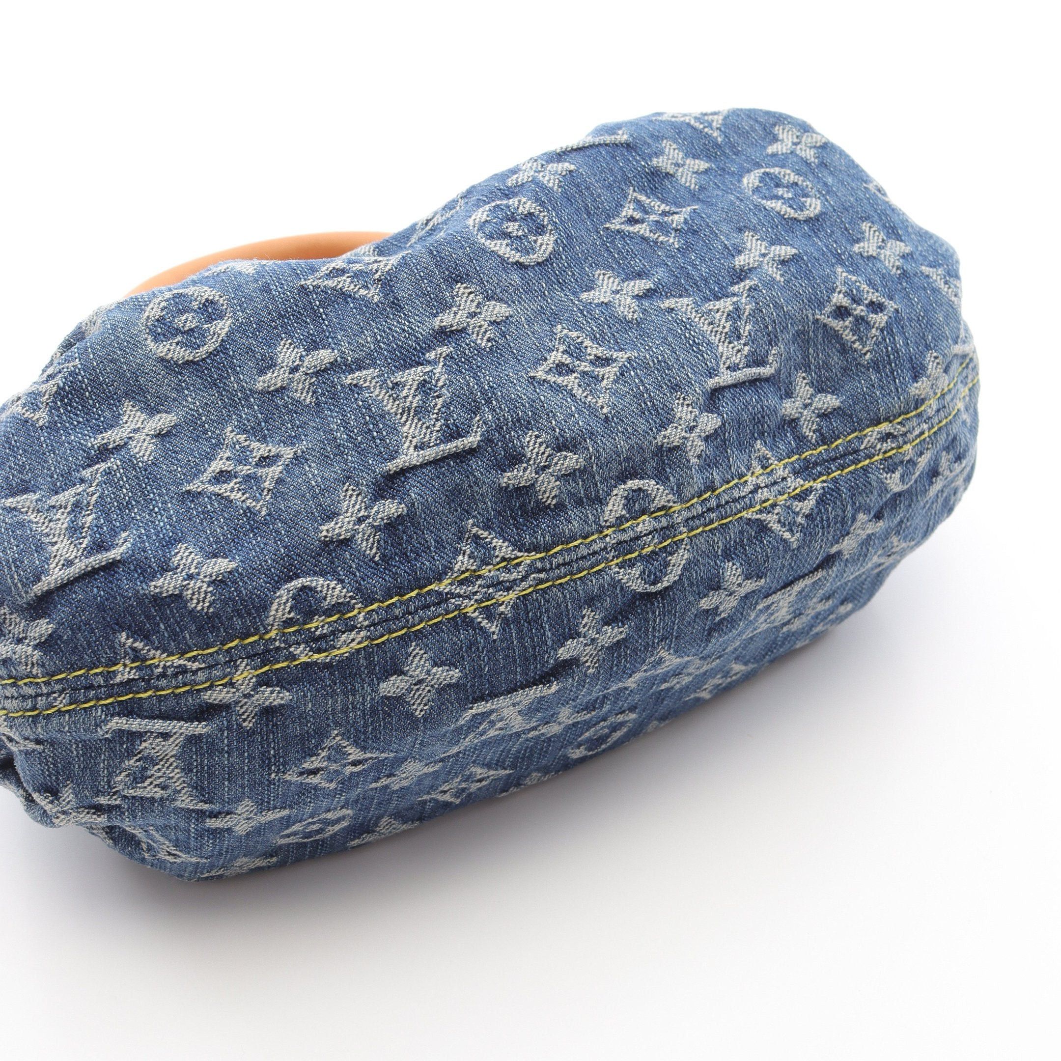 Louis Vuitton Louis Vuitton Preeti Monogram Denim Handbag Leather Blue Size ONE SIZE - 11 Thumbnail