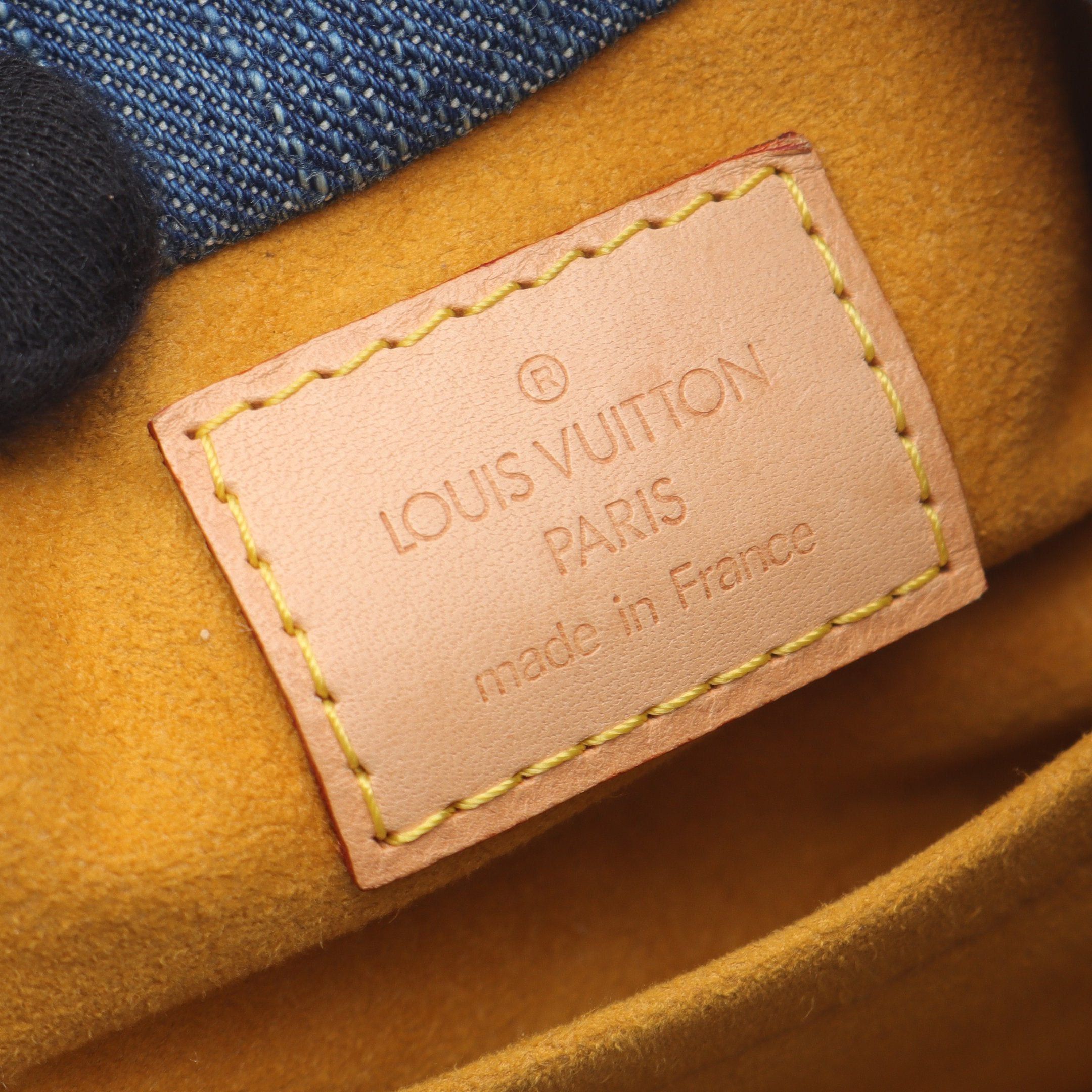 Louis Vuitton Louis Vuitton Preeti Monogram Denim Handbag Leather Blue Size ONE SIZE - 4 Thumbnail