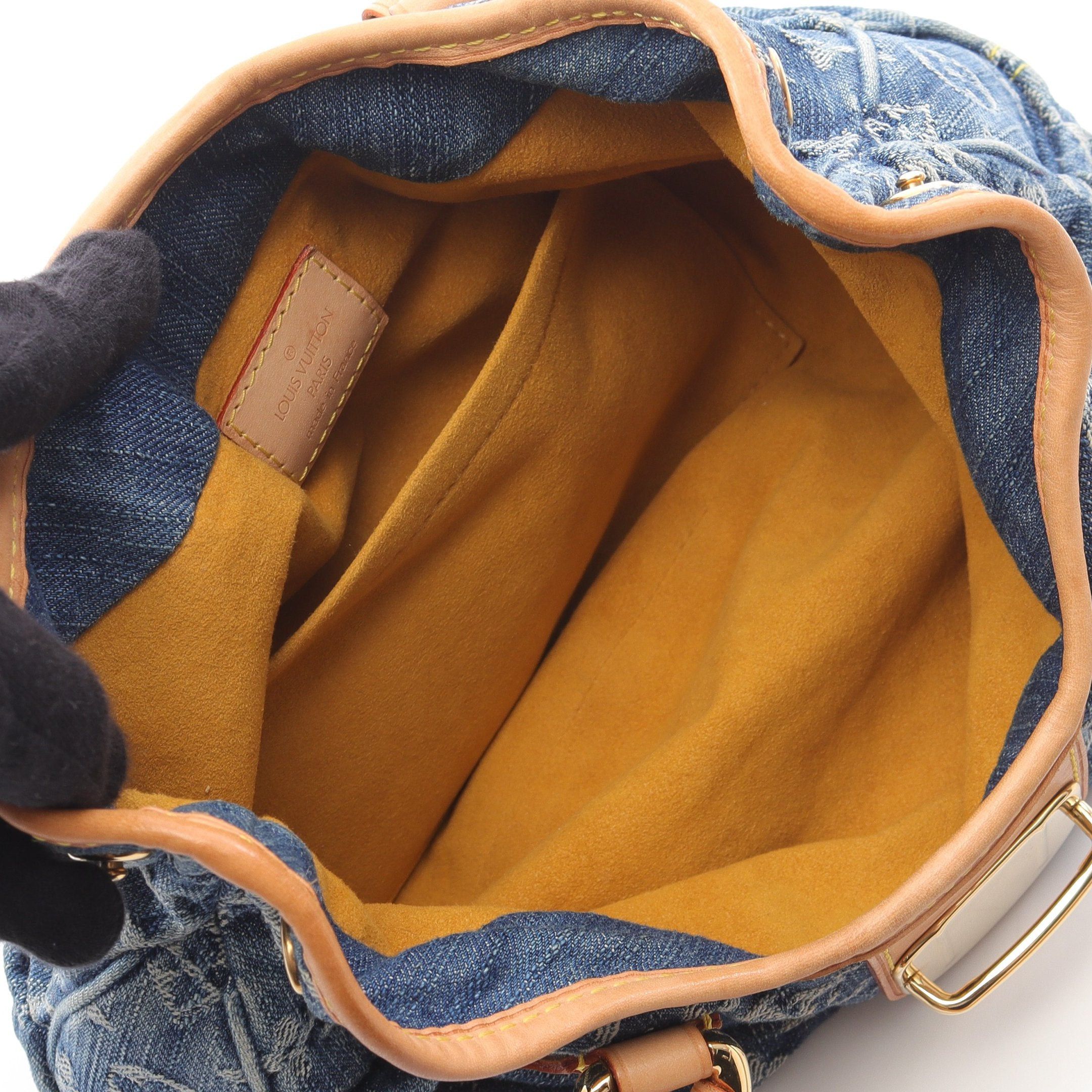 Louis Vuitton Louis Vuitton Preeti Monogram Denim Handbag Leather Blue Size ONE SIZE - 3 Thumbnail