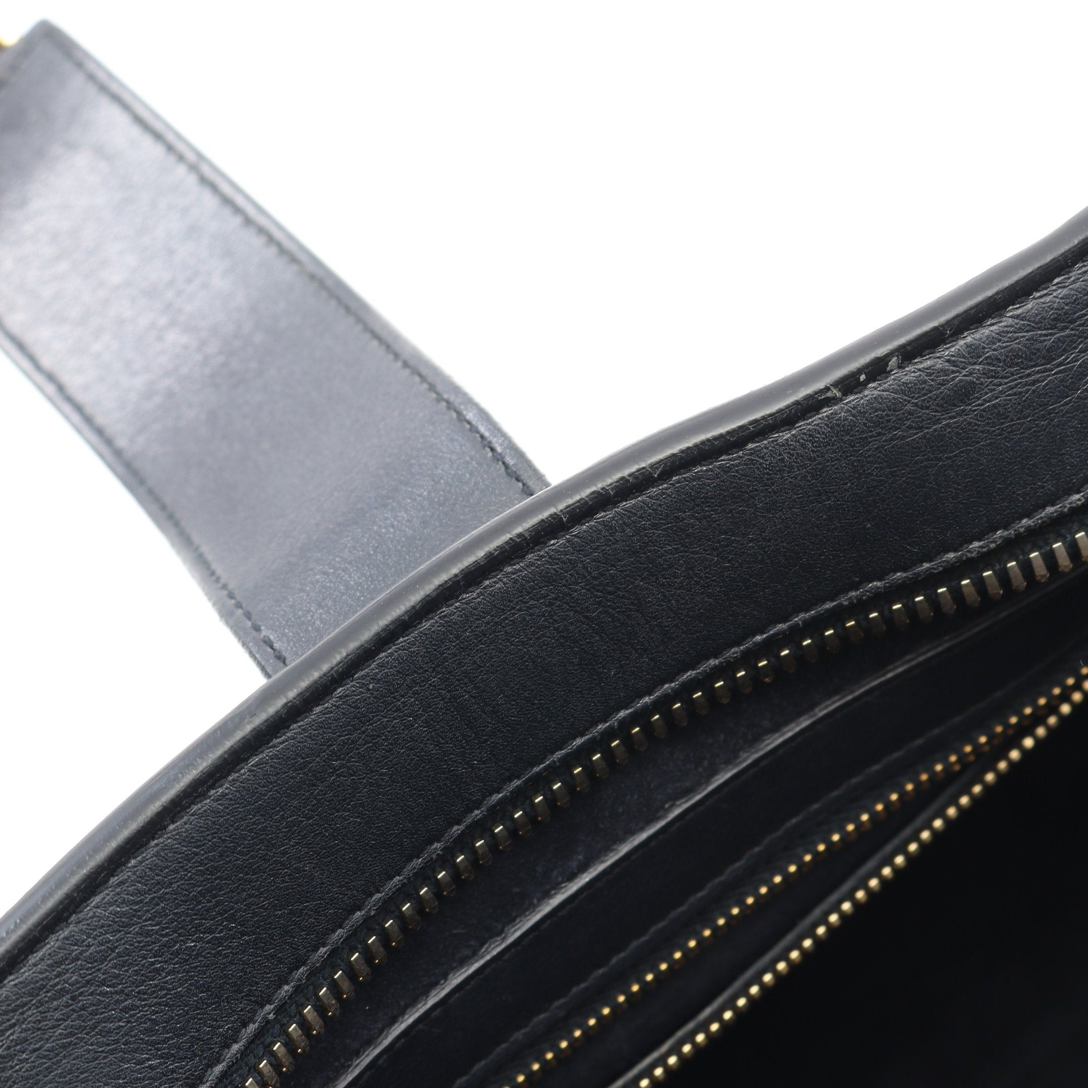 Yves Saint Laurent Yves Saint Laurent Monogram Kabas Handbag Leather Dark Navy Size ONE SIZE - 5 Thumbnail