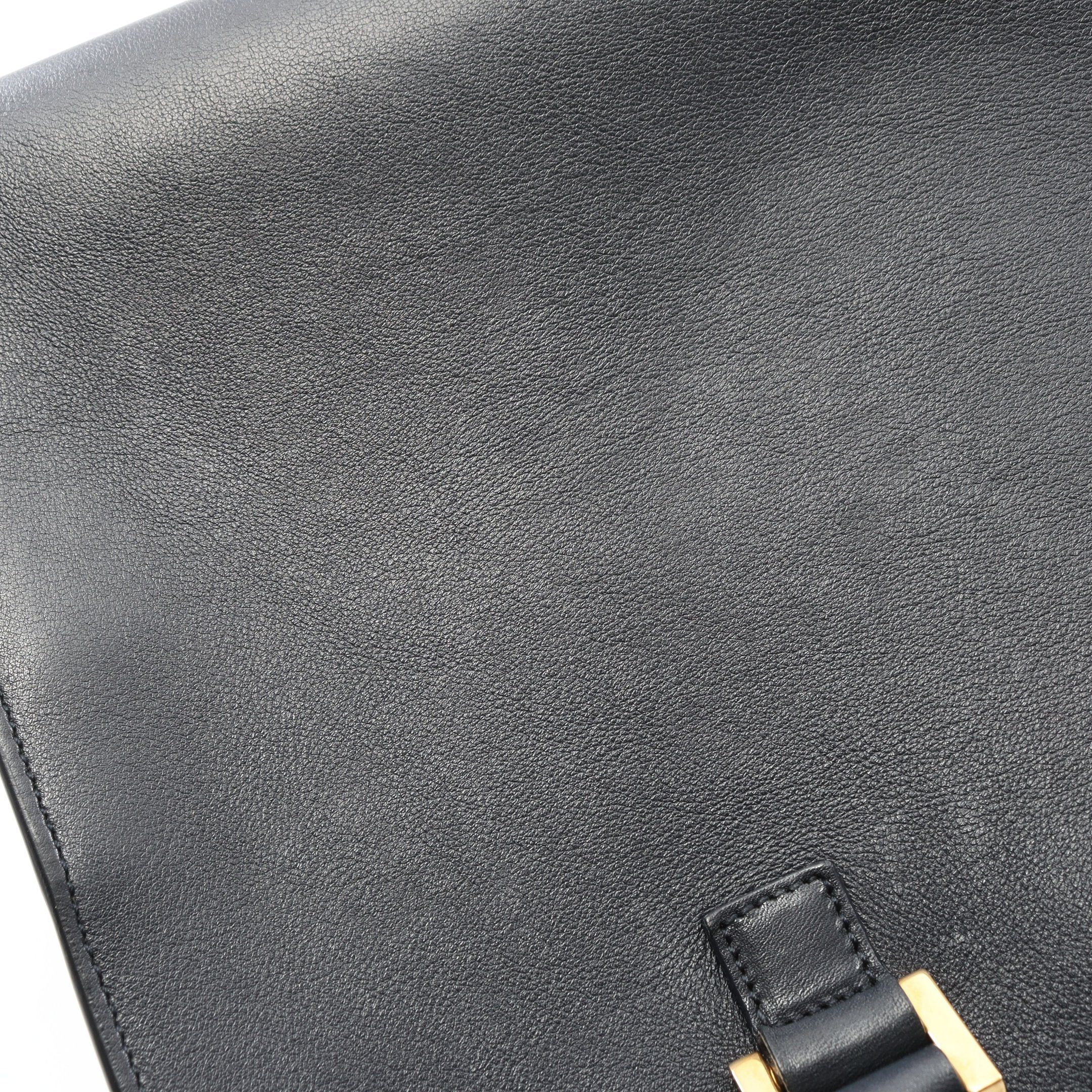 Yves Saint Laurent Yves Saint Laurent Monogram Kabas Handbag Leather Dark Navy Size ONE SIZE - 9 Thumbnail