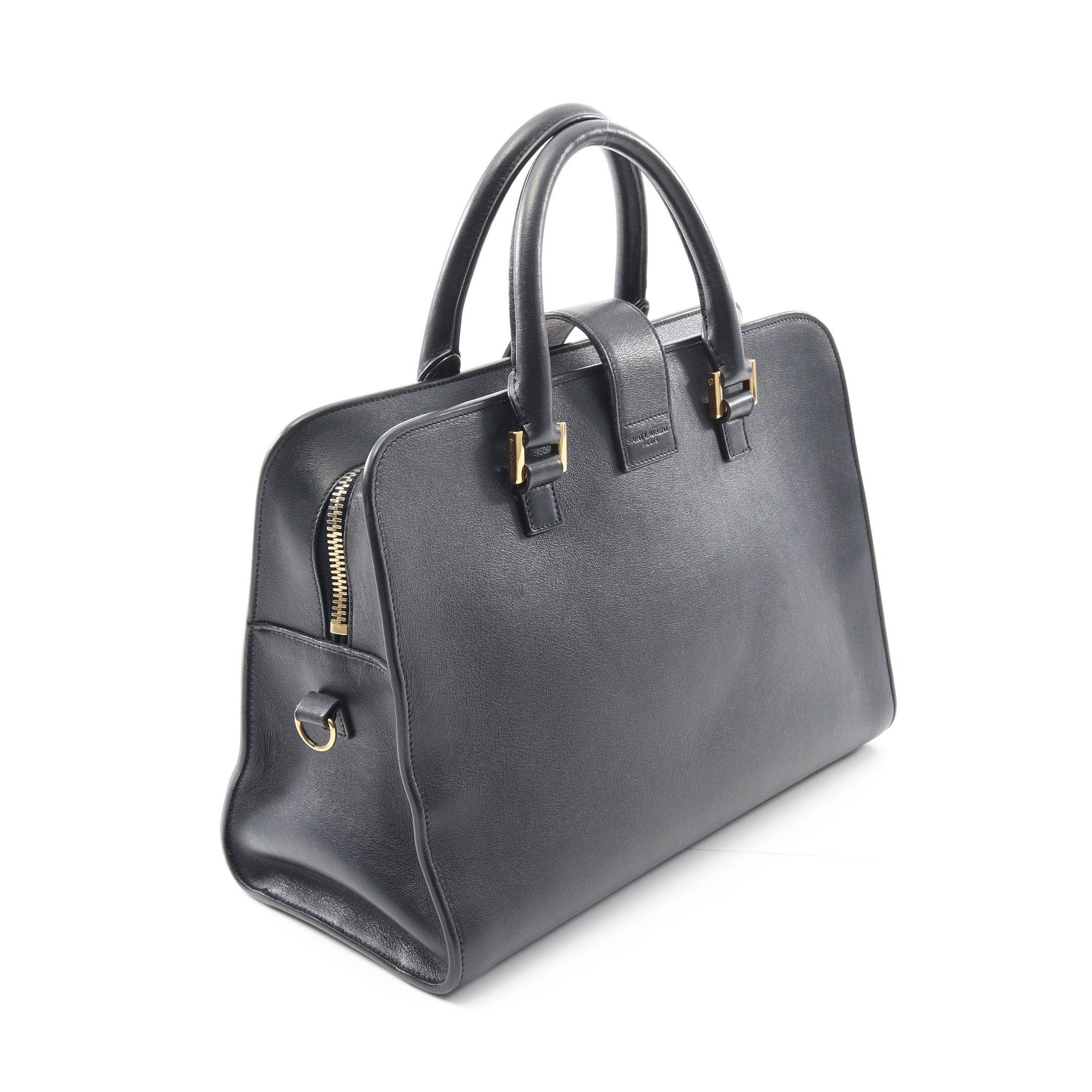 Yves Saint Laurent Yves Saint Laurent Monogram Kabas Handbag Leather Dark Navy Size ONE SIZE - 2 Thumbnail